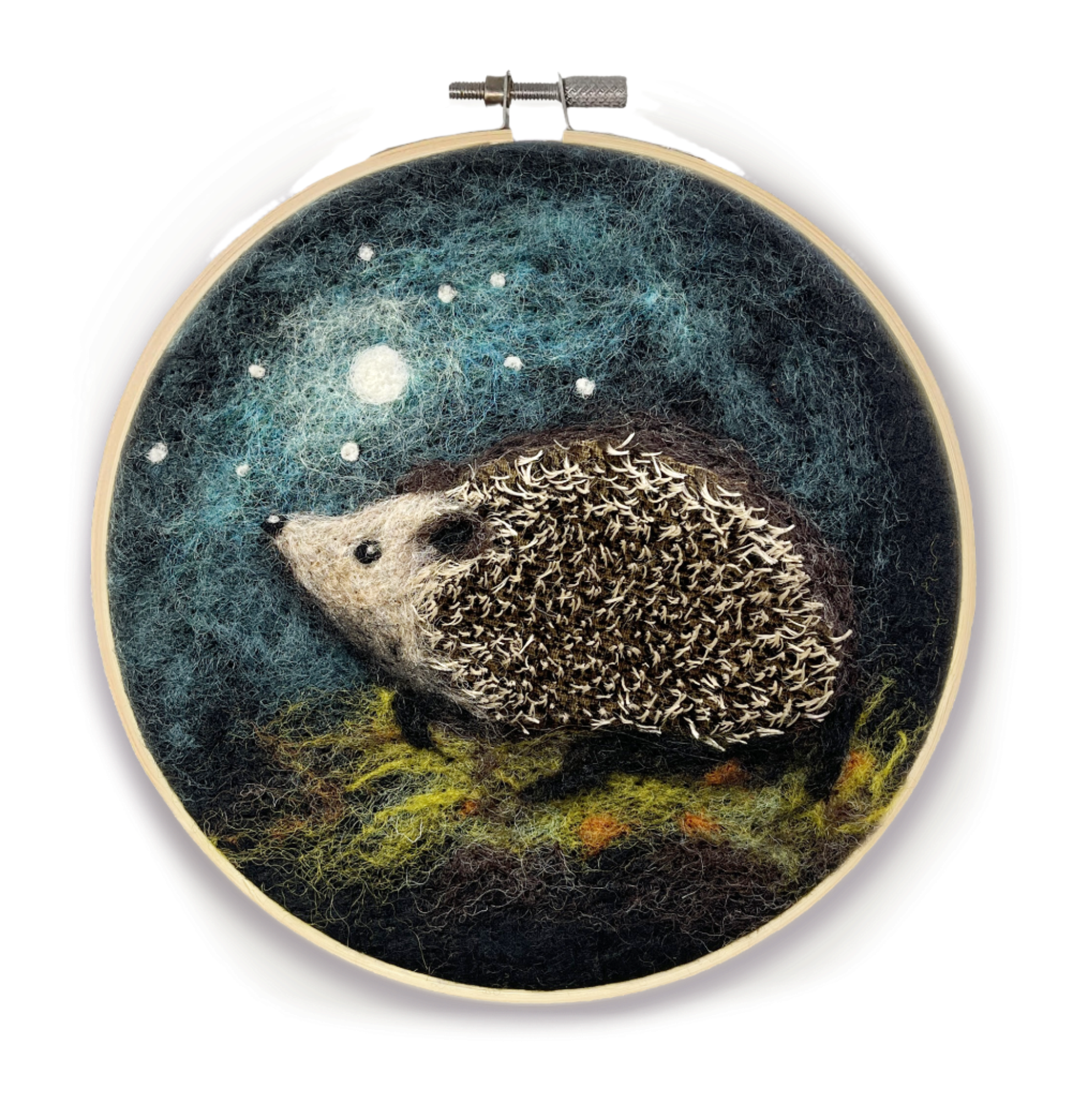 Hedgehog in a Hoop Needle Felting Craft Kit