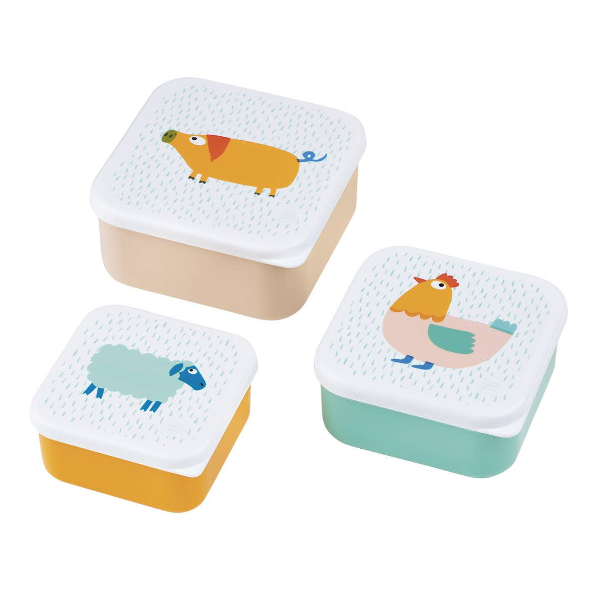 Set of 3 lunch boxes -The Farm