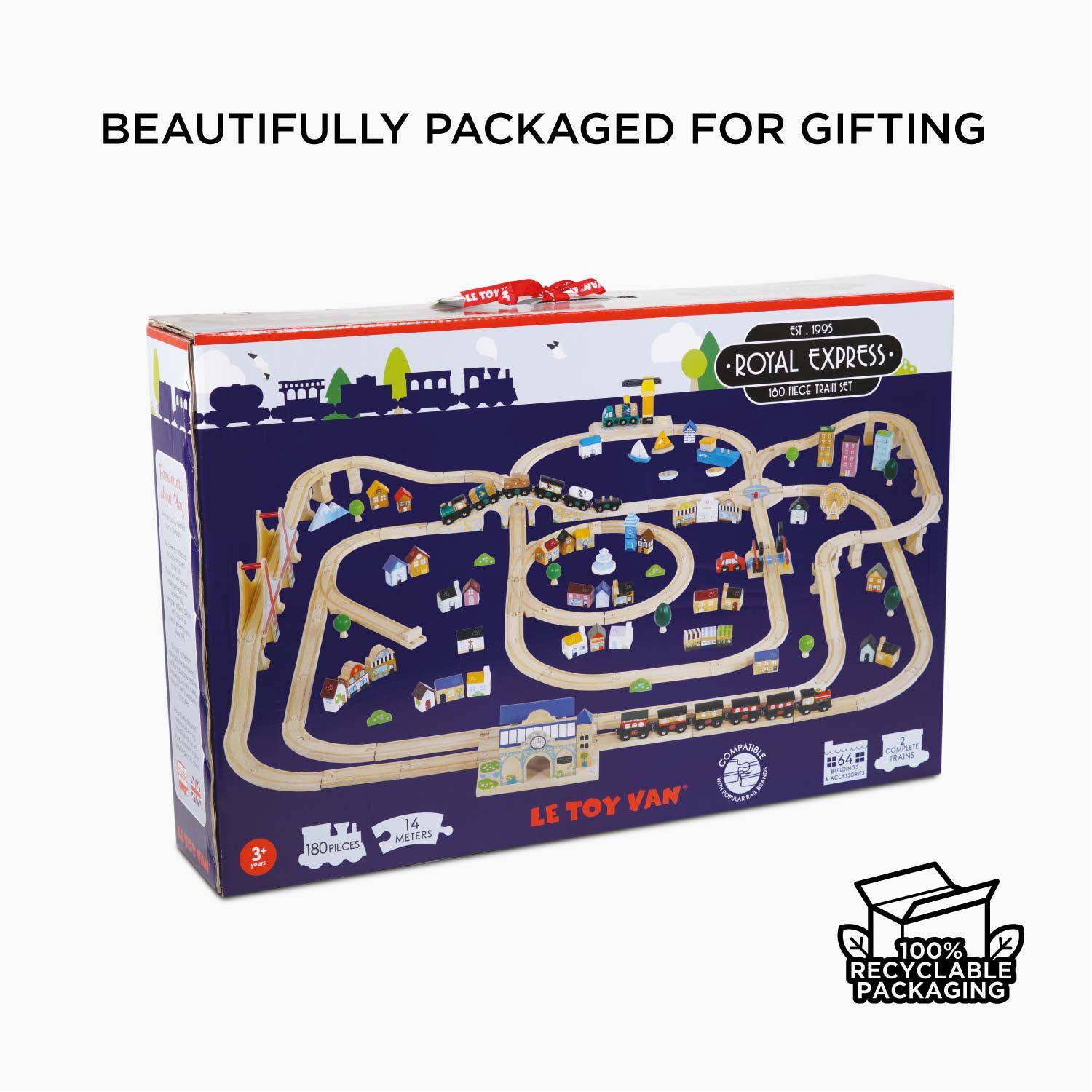 Le Toy Van Royal Express toy track set packaging on a white background