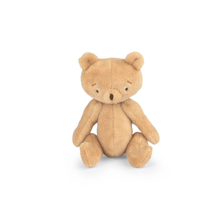 Brown teddy bear on a white background