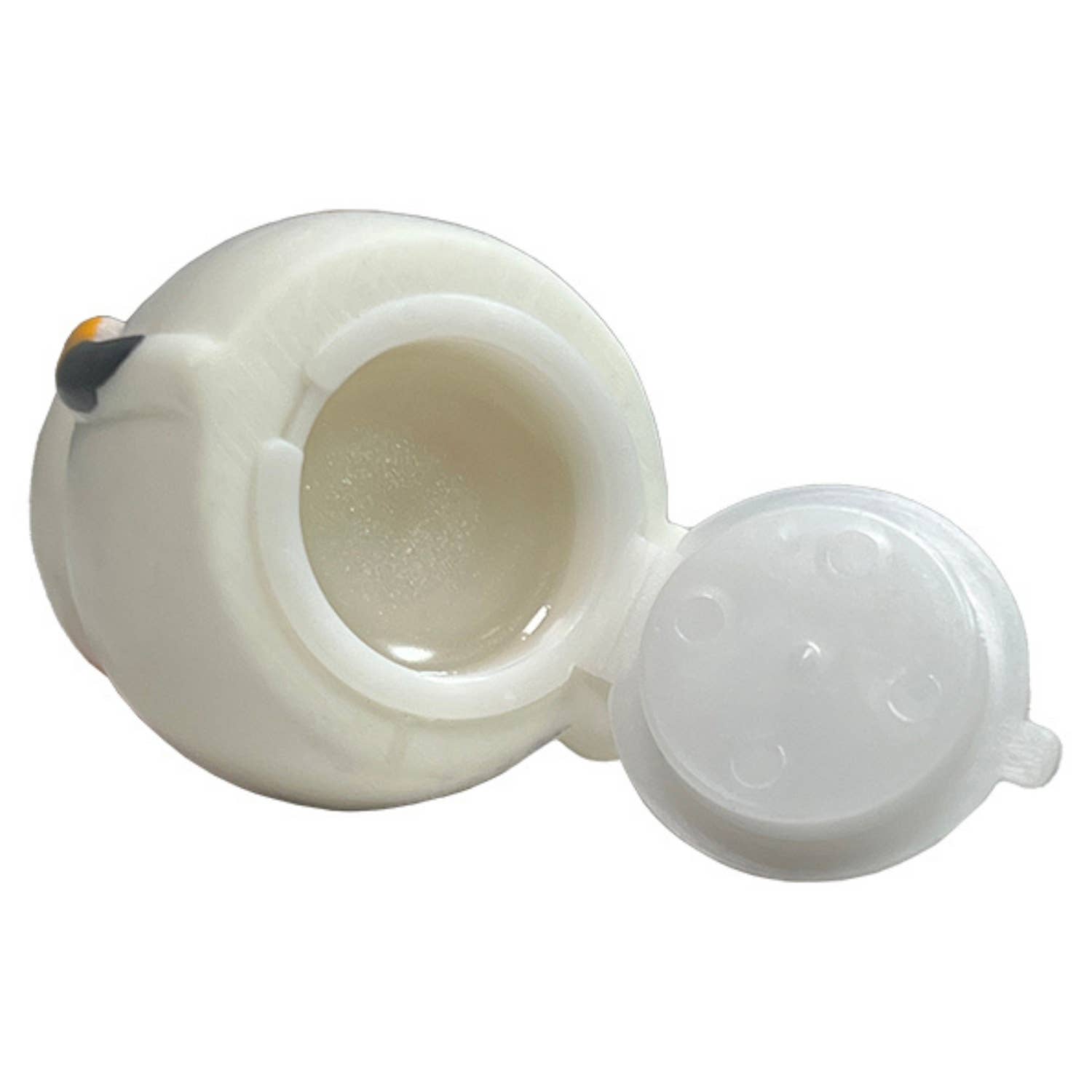 White plastic container with a lid on a white background