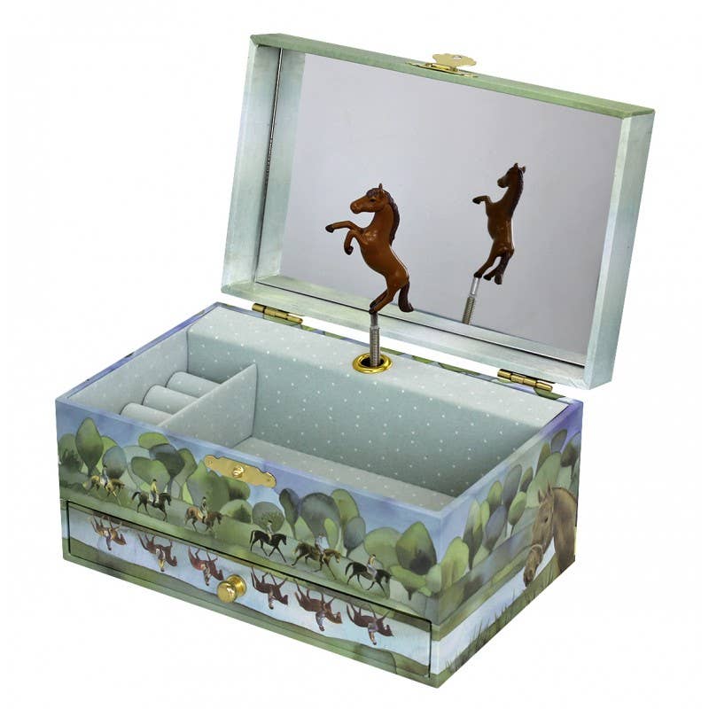 Horse Normandy Musical Jewelry Box -glow