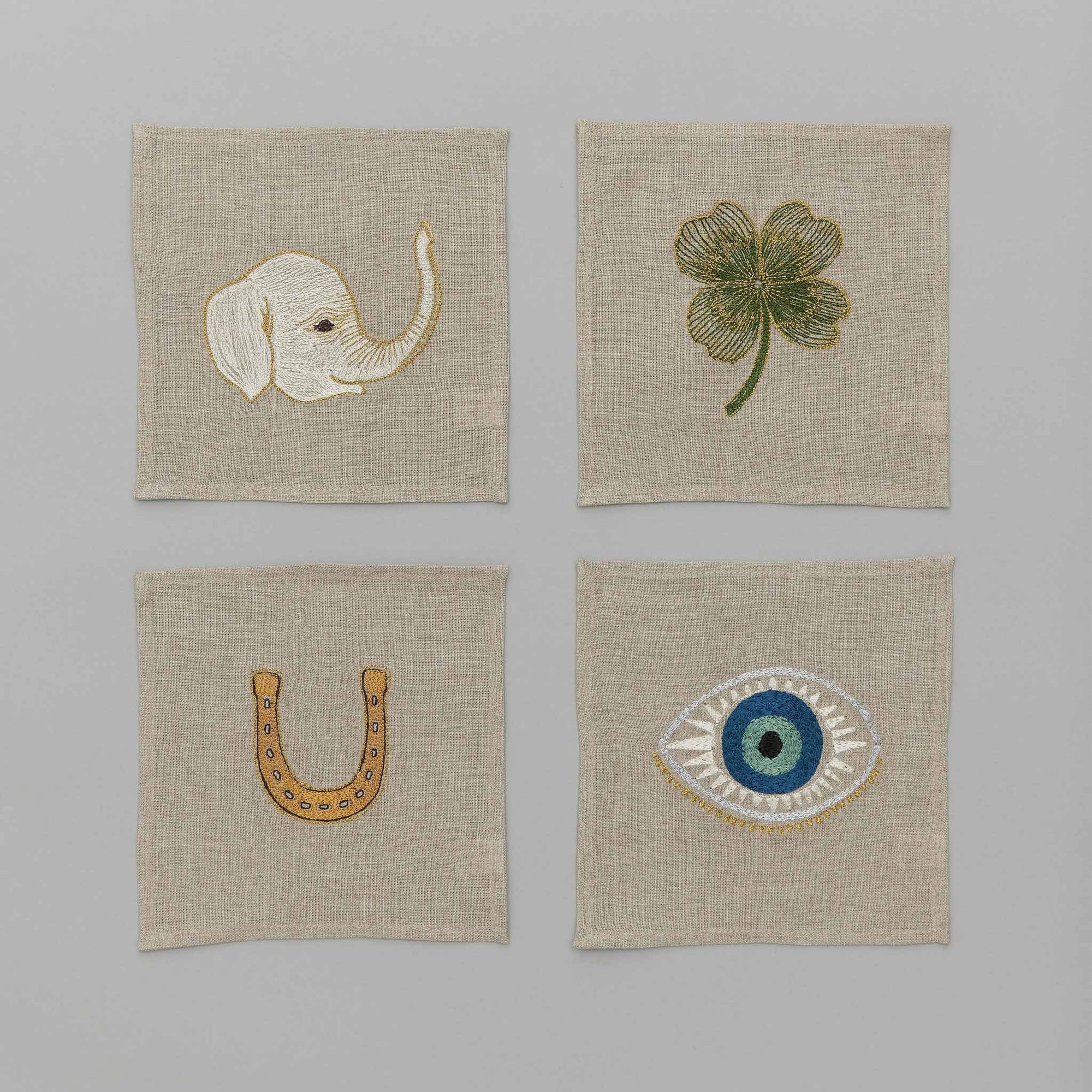 Good Luck Cocktail Napkin SetSet -set of 4