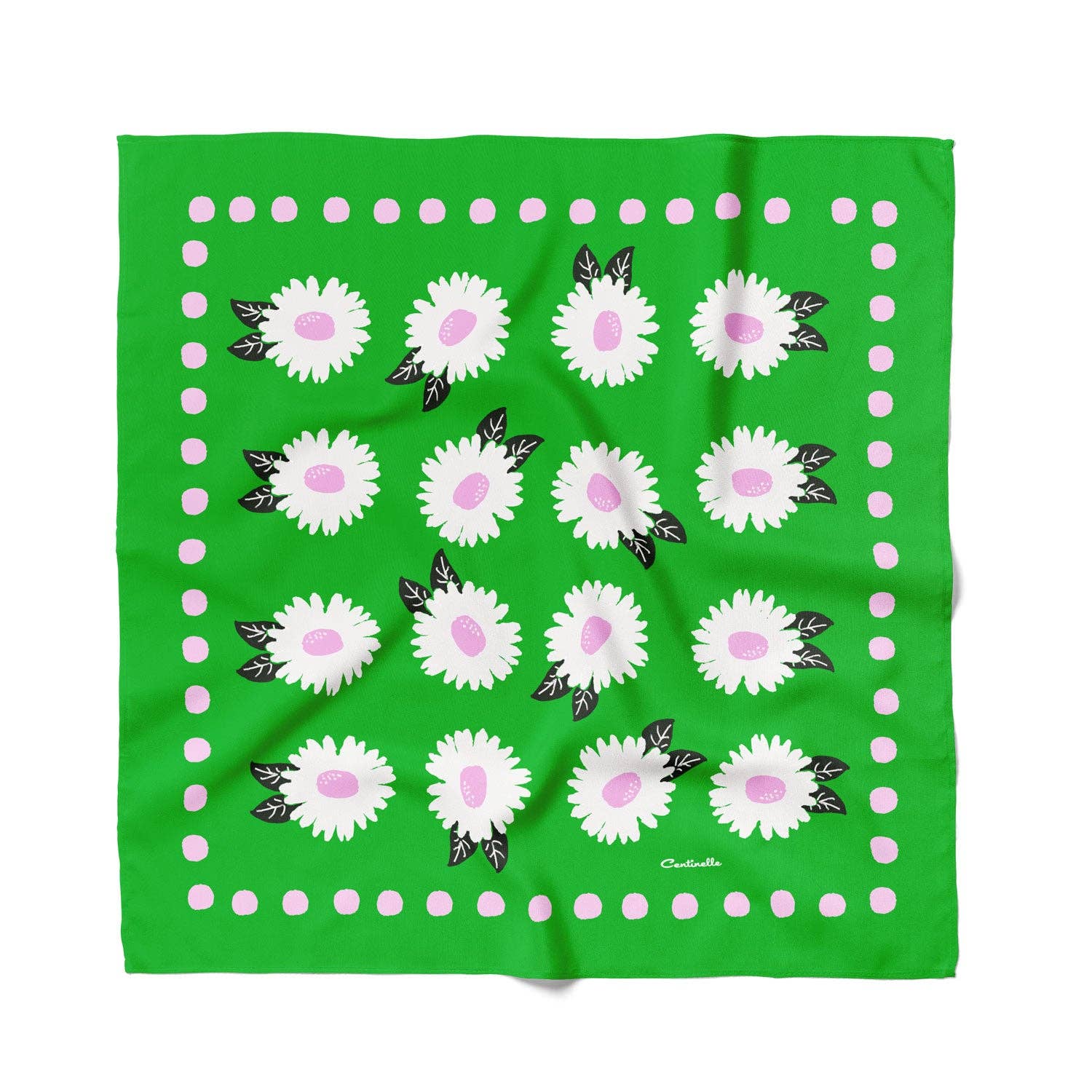 WHITE FLOWER -  Cotton Silk Bandana