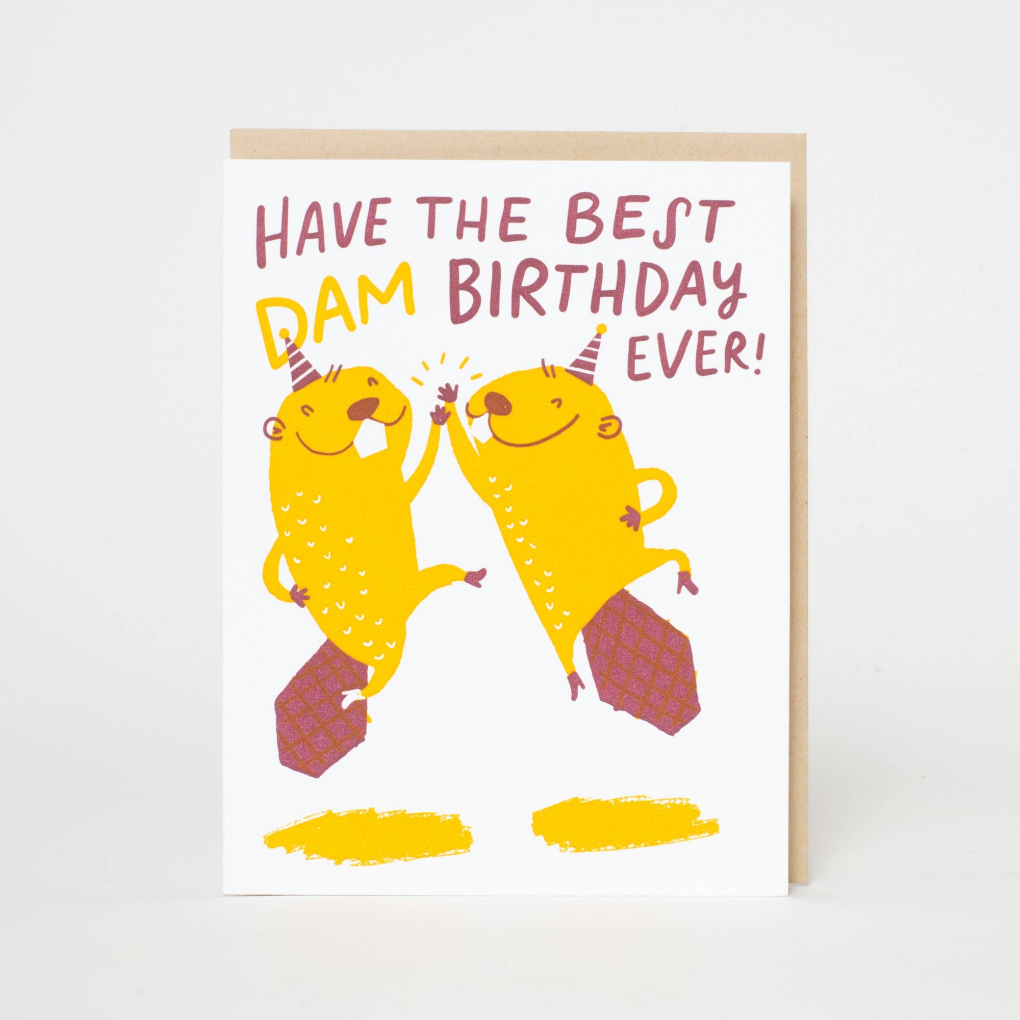 Birthday Beavers Letterpress Card