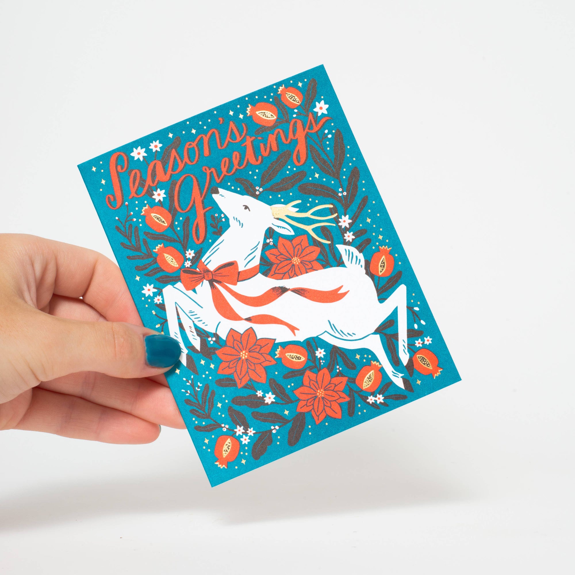 Season's Greetings Deer Letterpress Card by Hello!Lucky