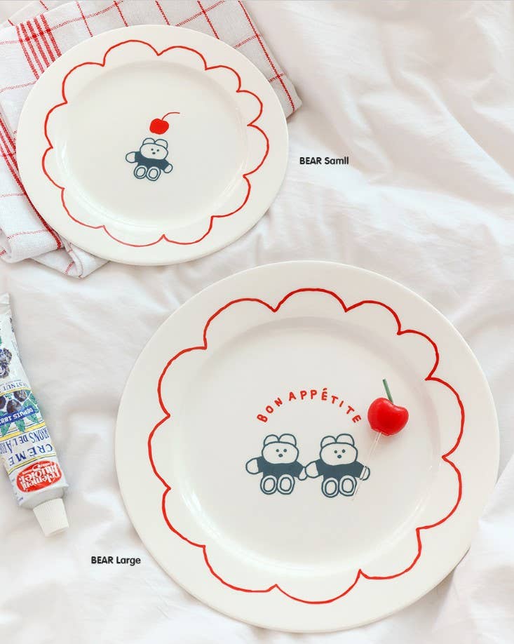 Ceramic Home Cafe Plate-Cafe Deco Dessert Plate-Bear