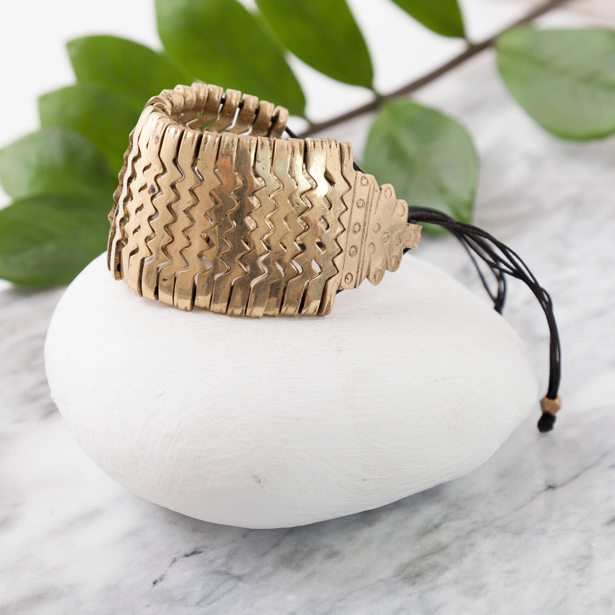 Brass Zigzag Cuff Bracelet