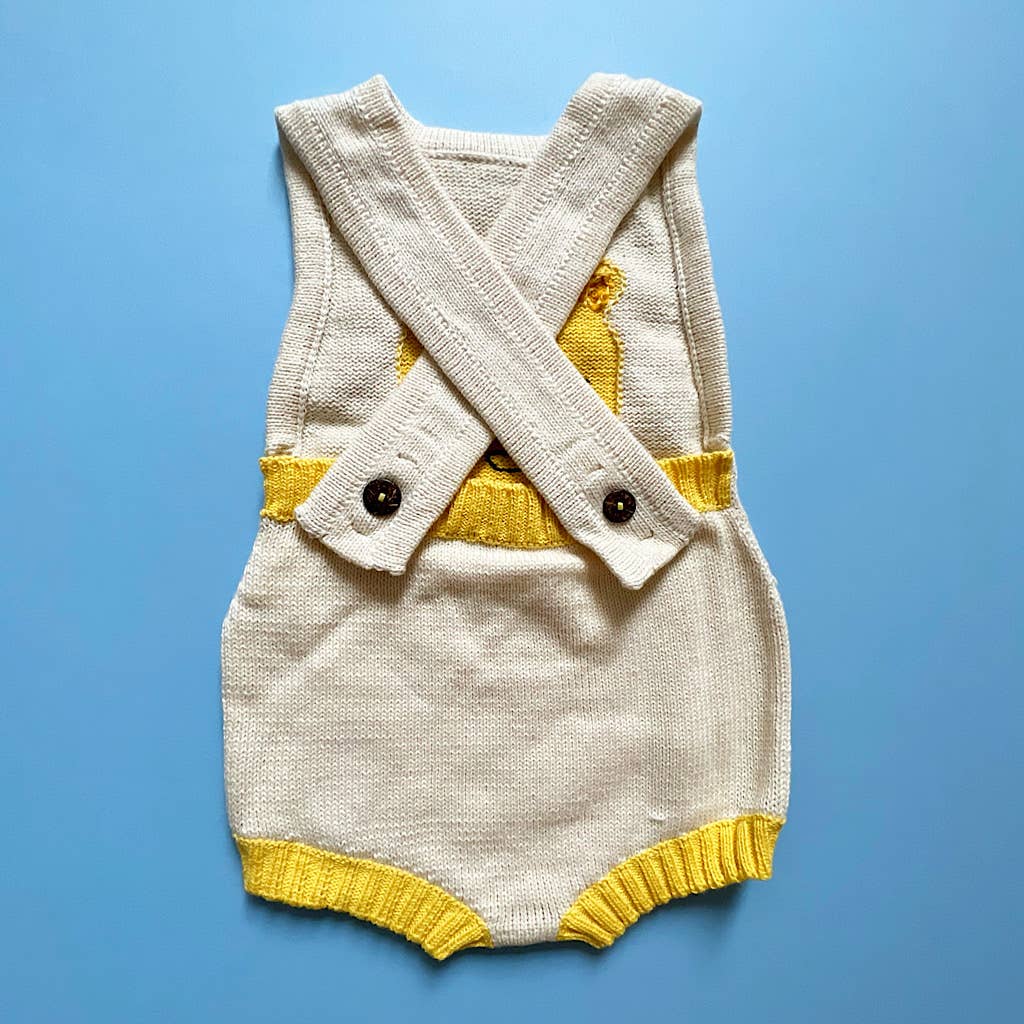 Organic Baby Onesie with Lion Knitted