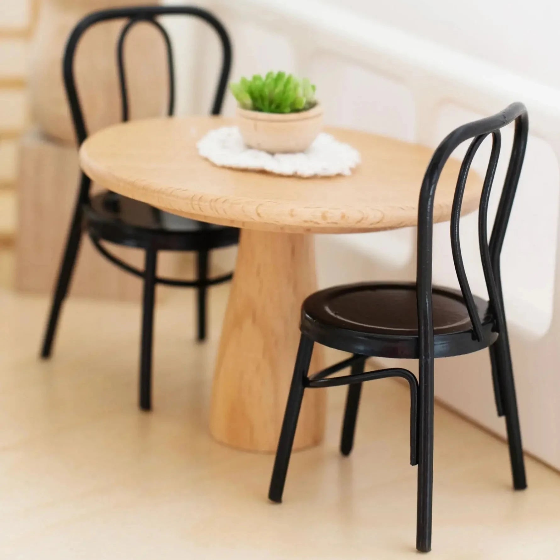 Dollhouse Metal Bistro Chair Set - Black