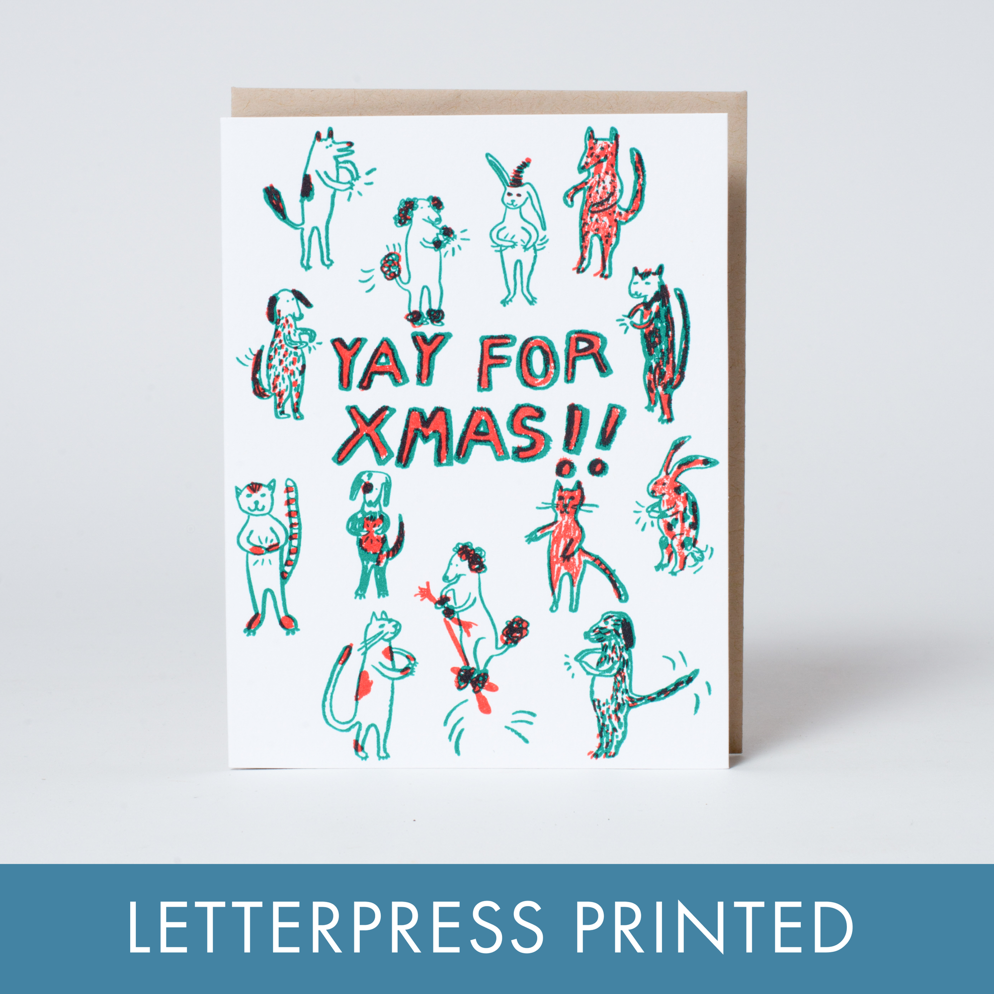 Yay for Xmas!! Holiday Letterpress Card