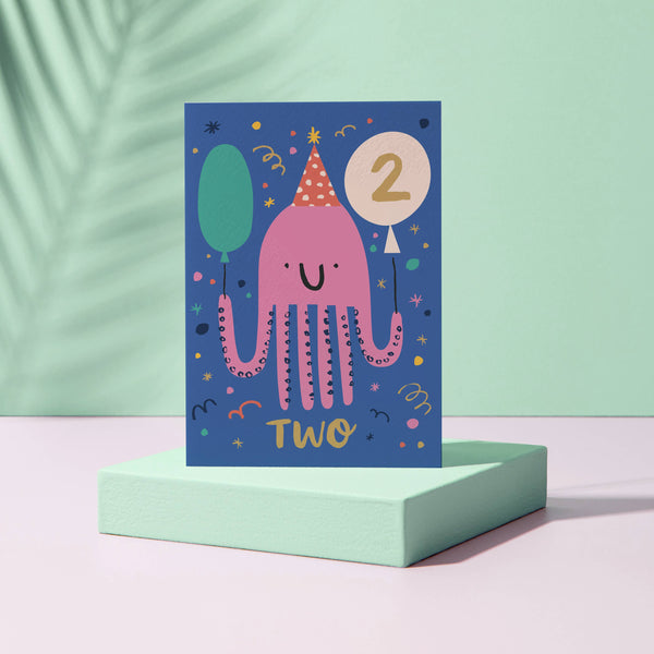 2 Year Old Octopus Card - birthday