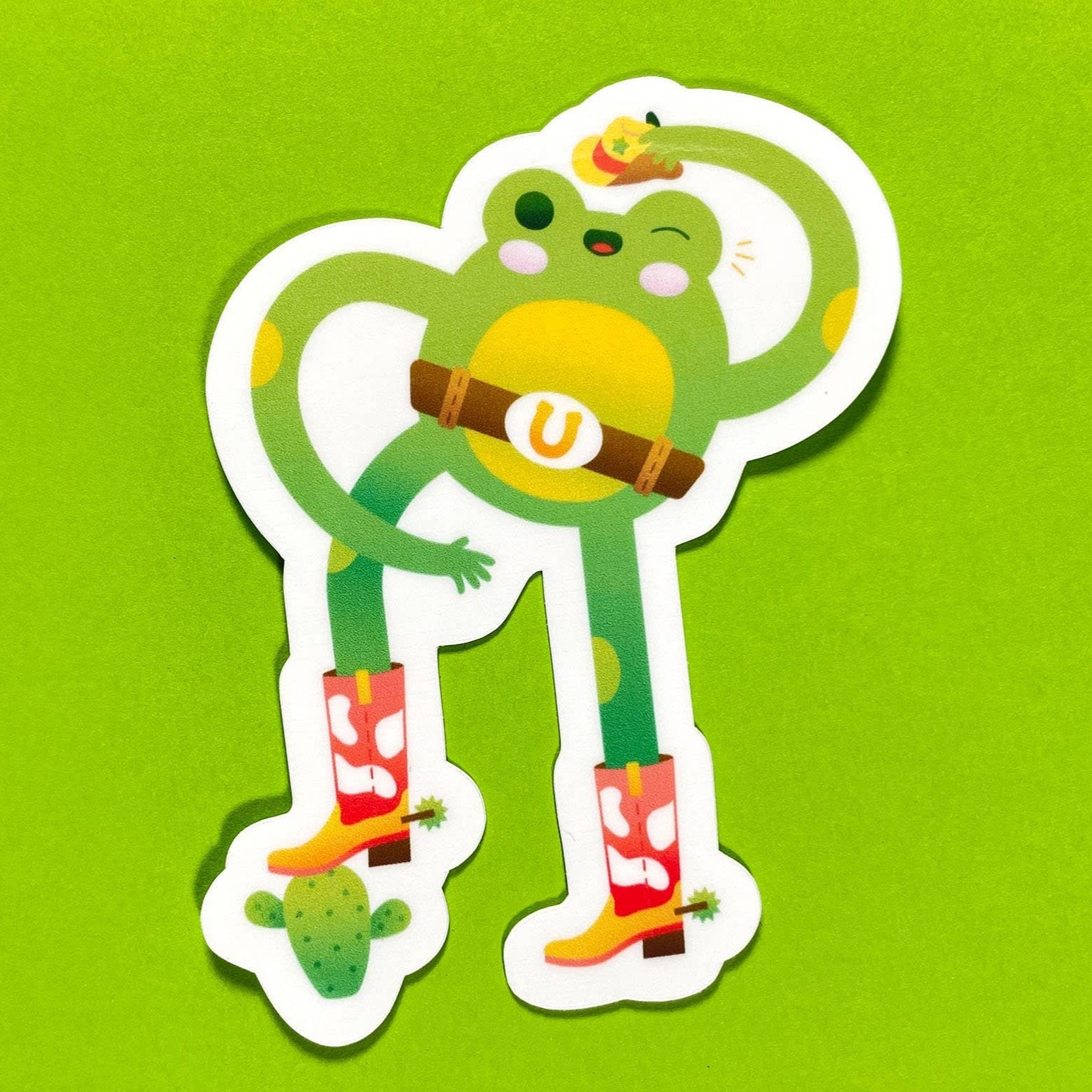 Cowboy Frog Sticker