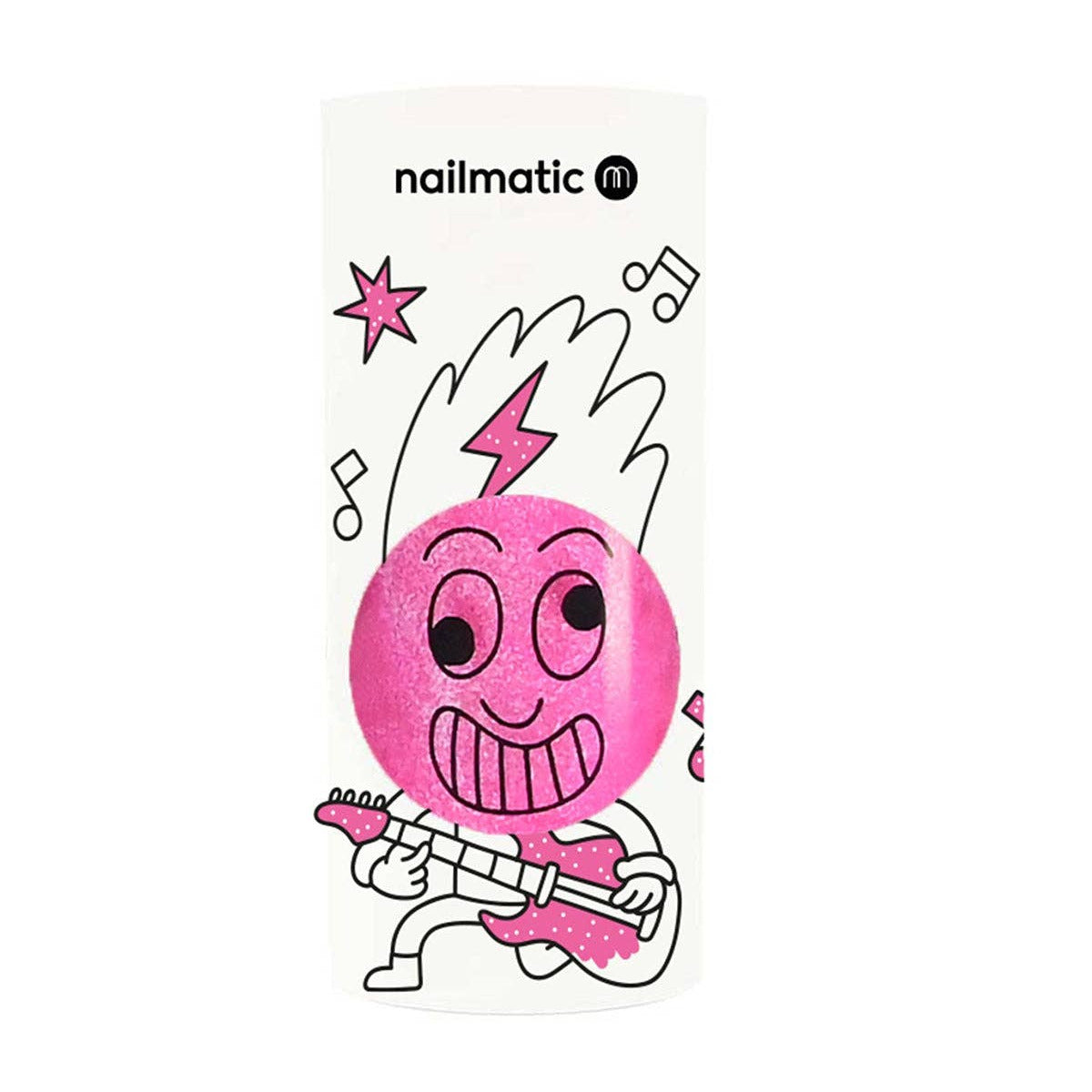 Pink nail art ball with cartoon character design on a white background, featuring the brand 'nailmatic'.