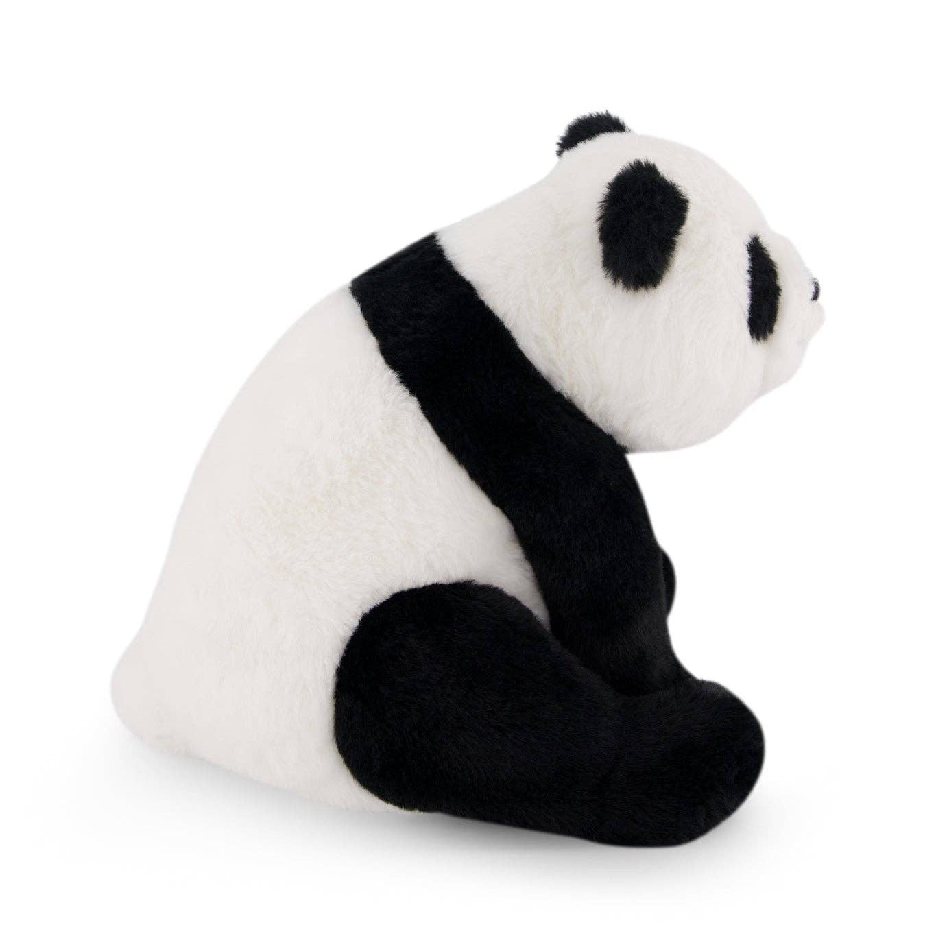 Plush panda toy on a white background