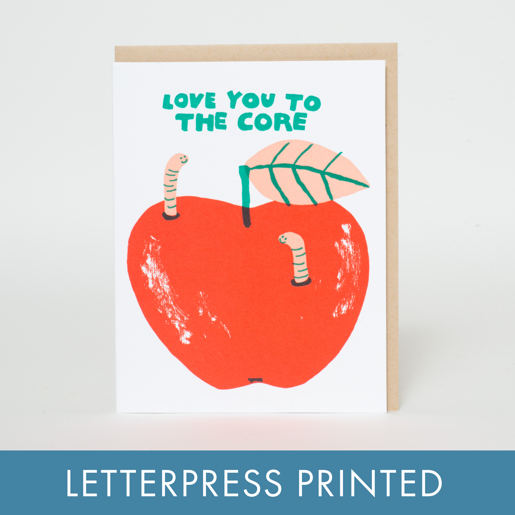 Love Apple Core Letterpress Card