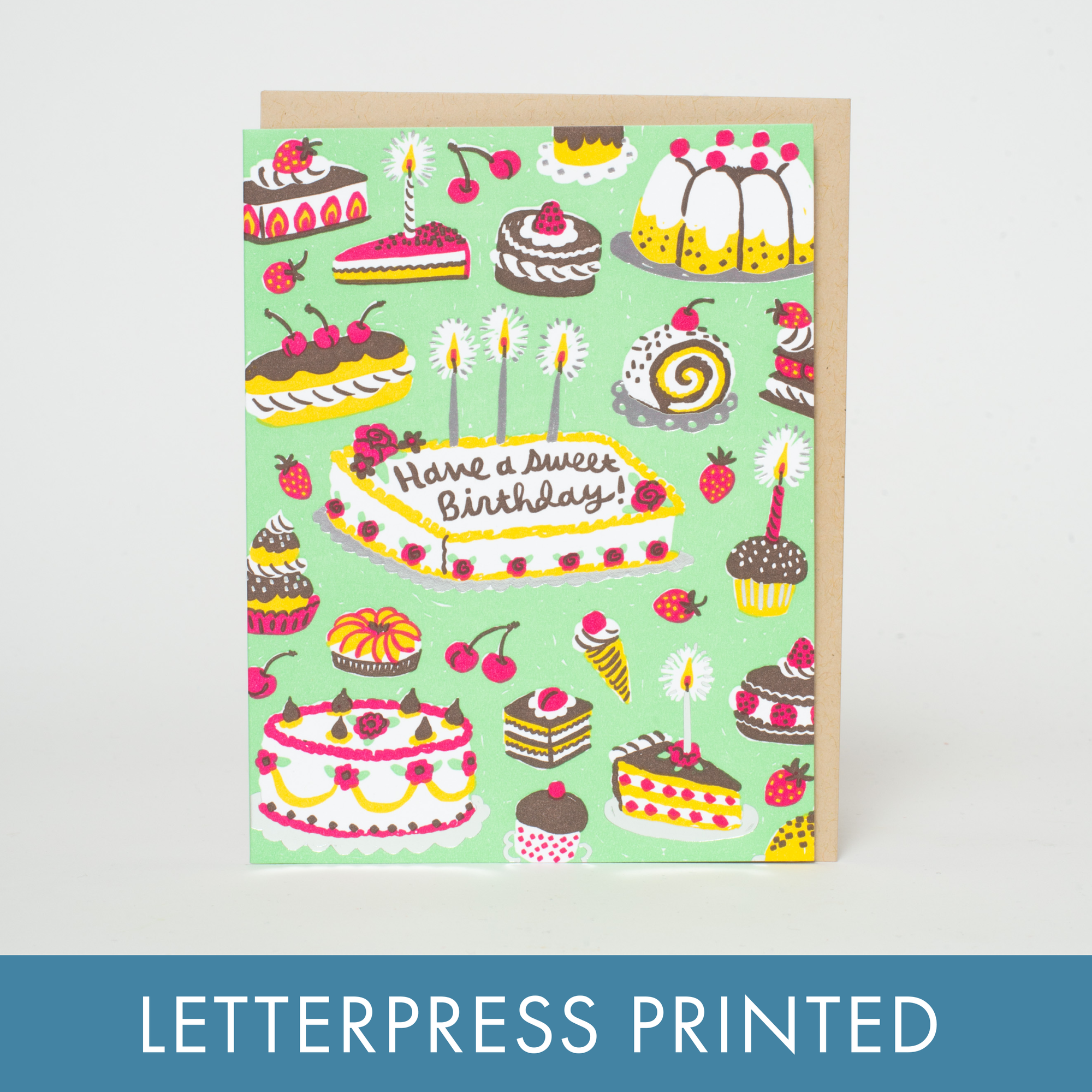Birthday Sweets Spread Letterpress Card - Phoebe Wahl