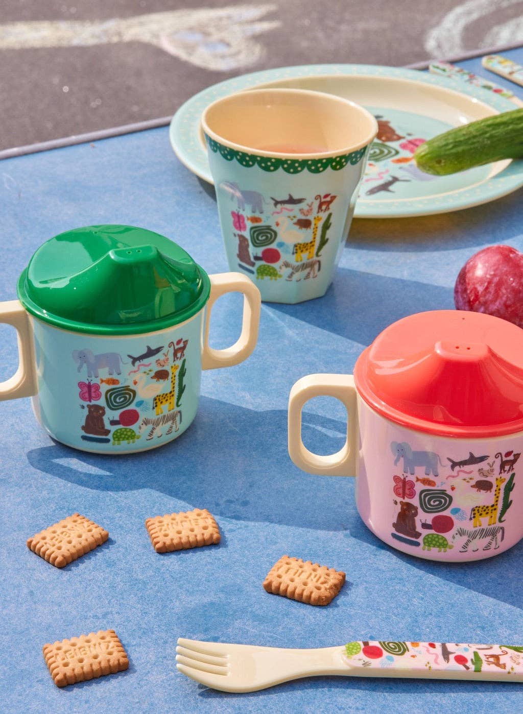 Medium Cup - Mint - Wildlife Print