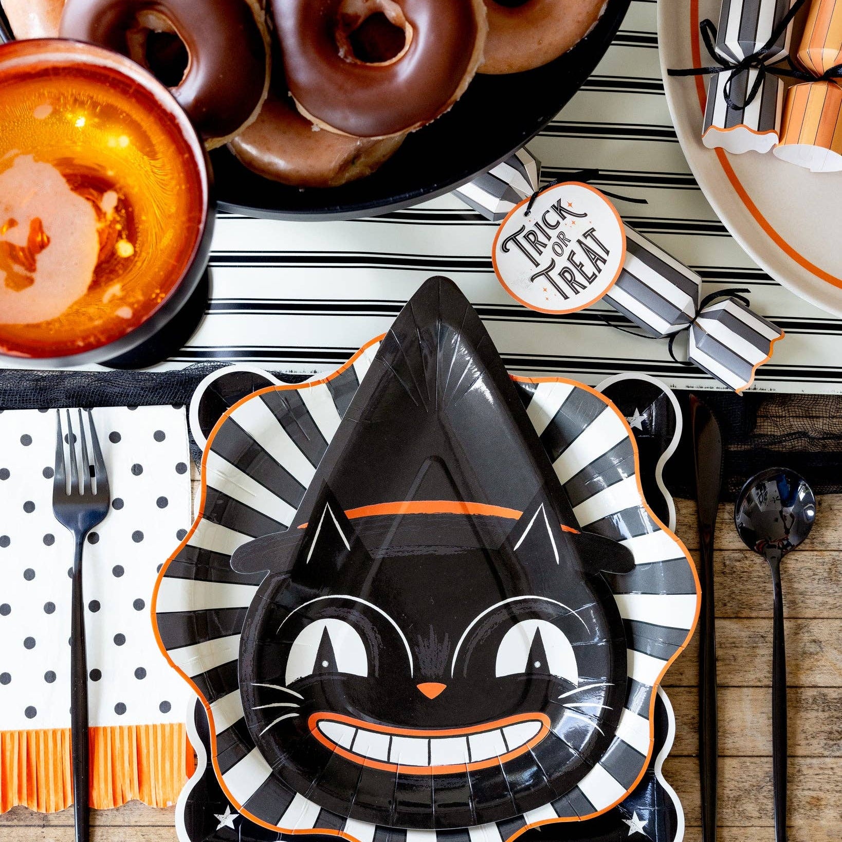 Polka Dot Halloween Dinner Napkins (24pk)