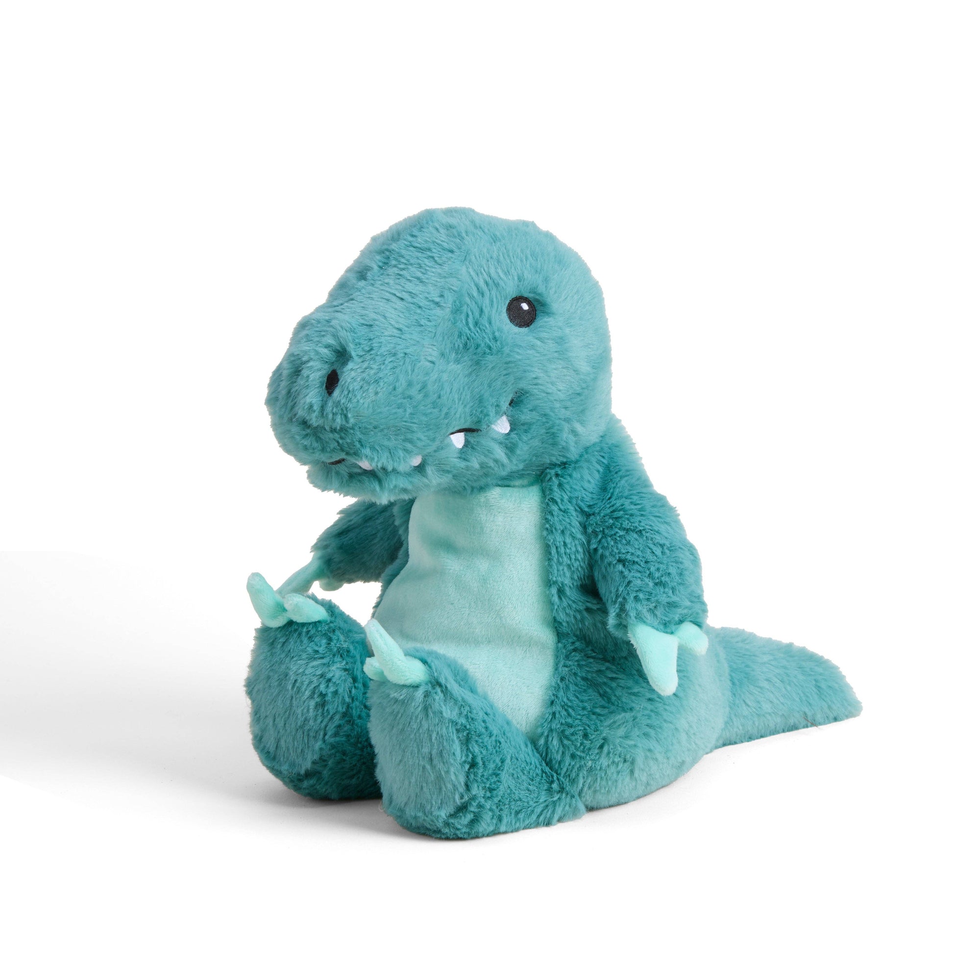 Plush toy dinosaur on a white background