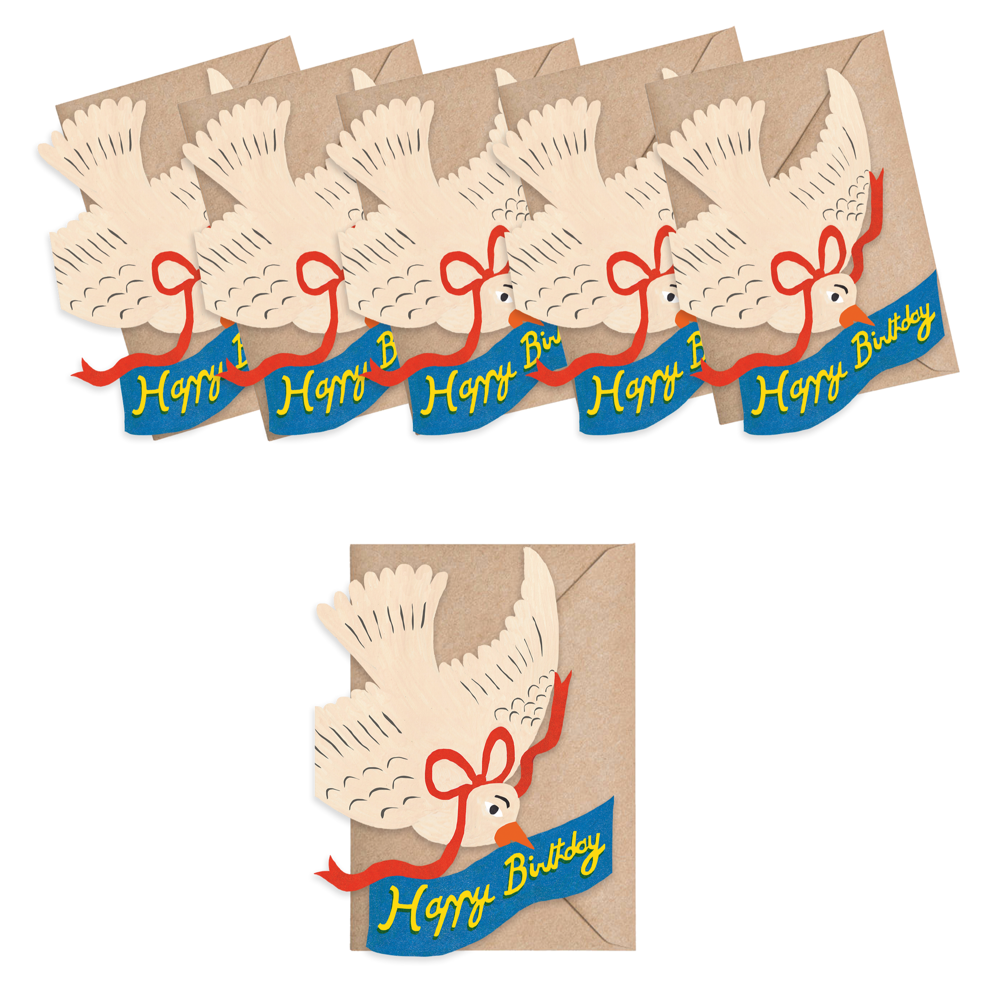 Happy Birthday Bird Mini Cards - Box of 6