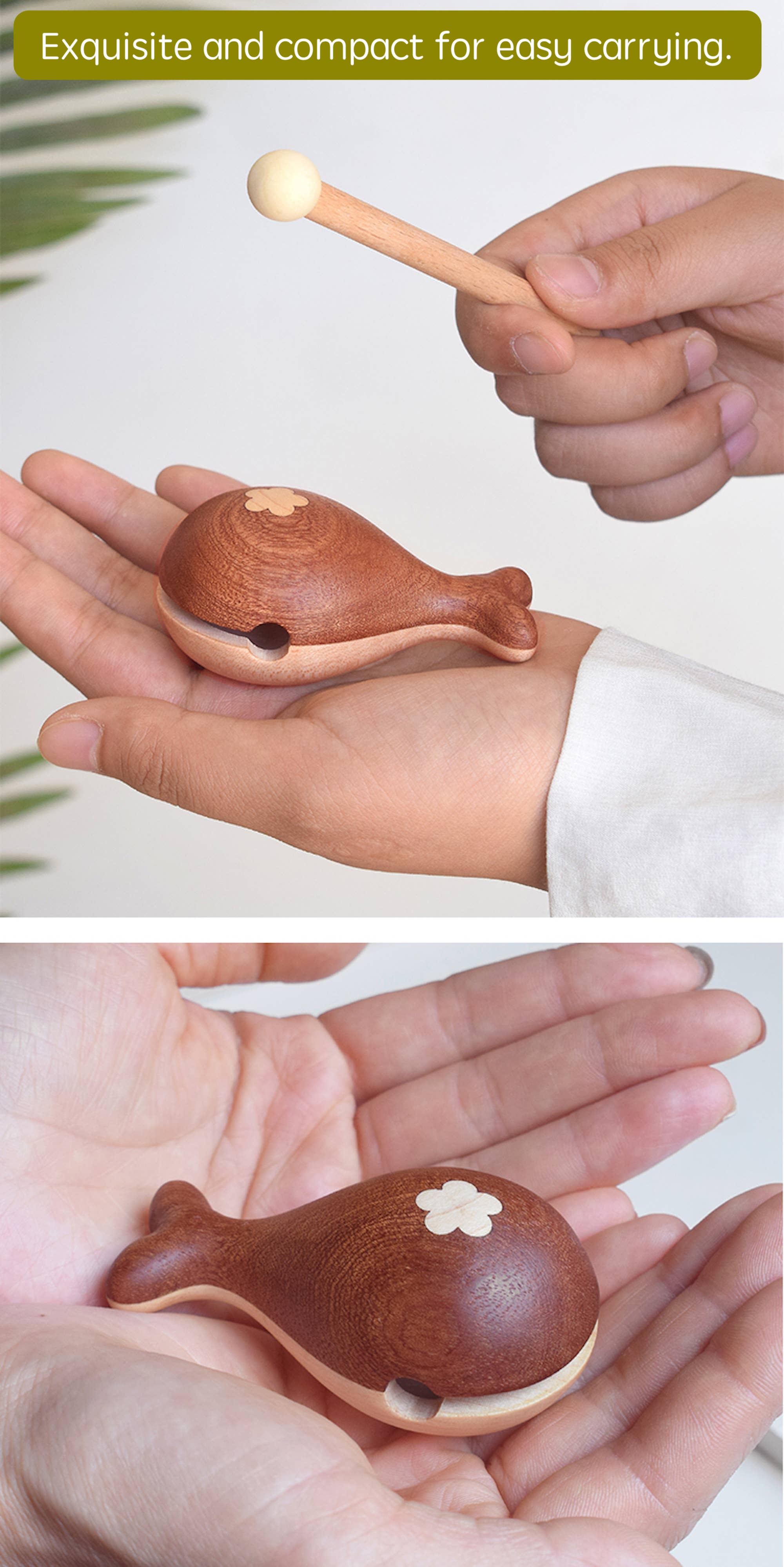 Whale Wooden Fish Musical  toy