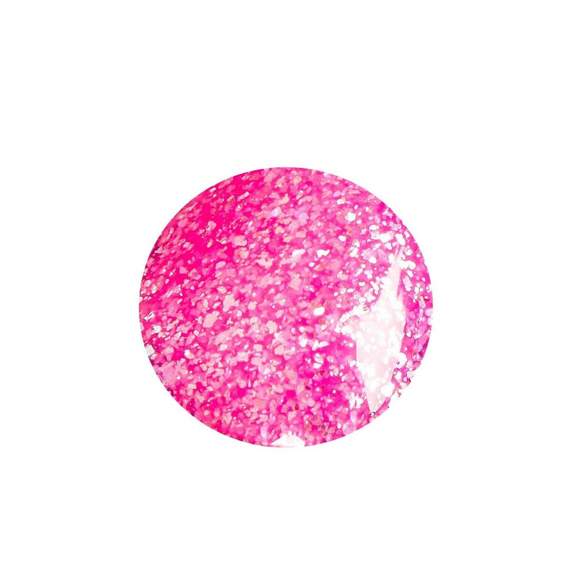 Pink glittery sphere on a white background