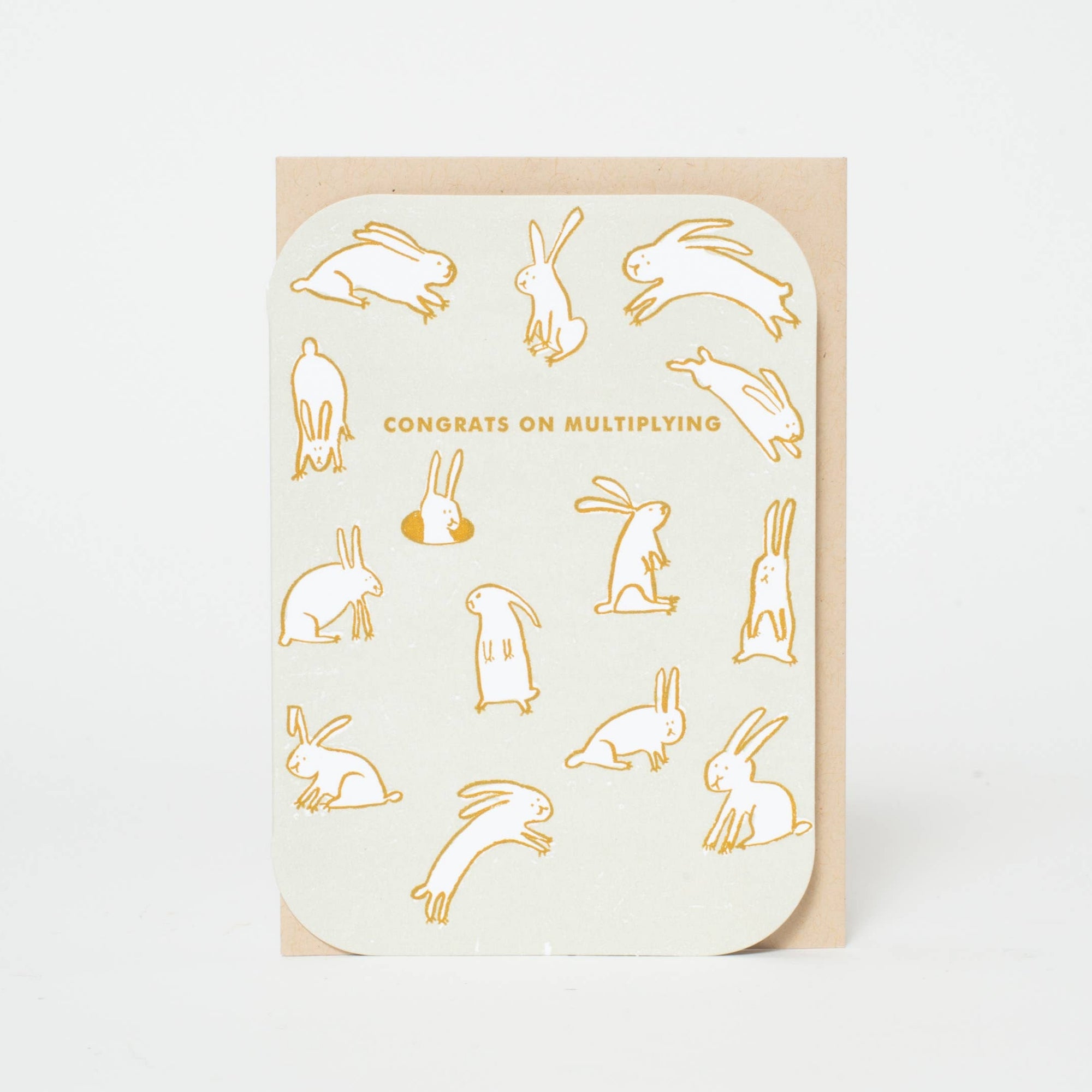 Multiplying Baby Rabbits Letterpress Card