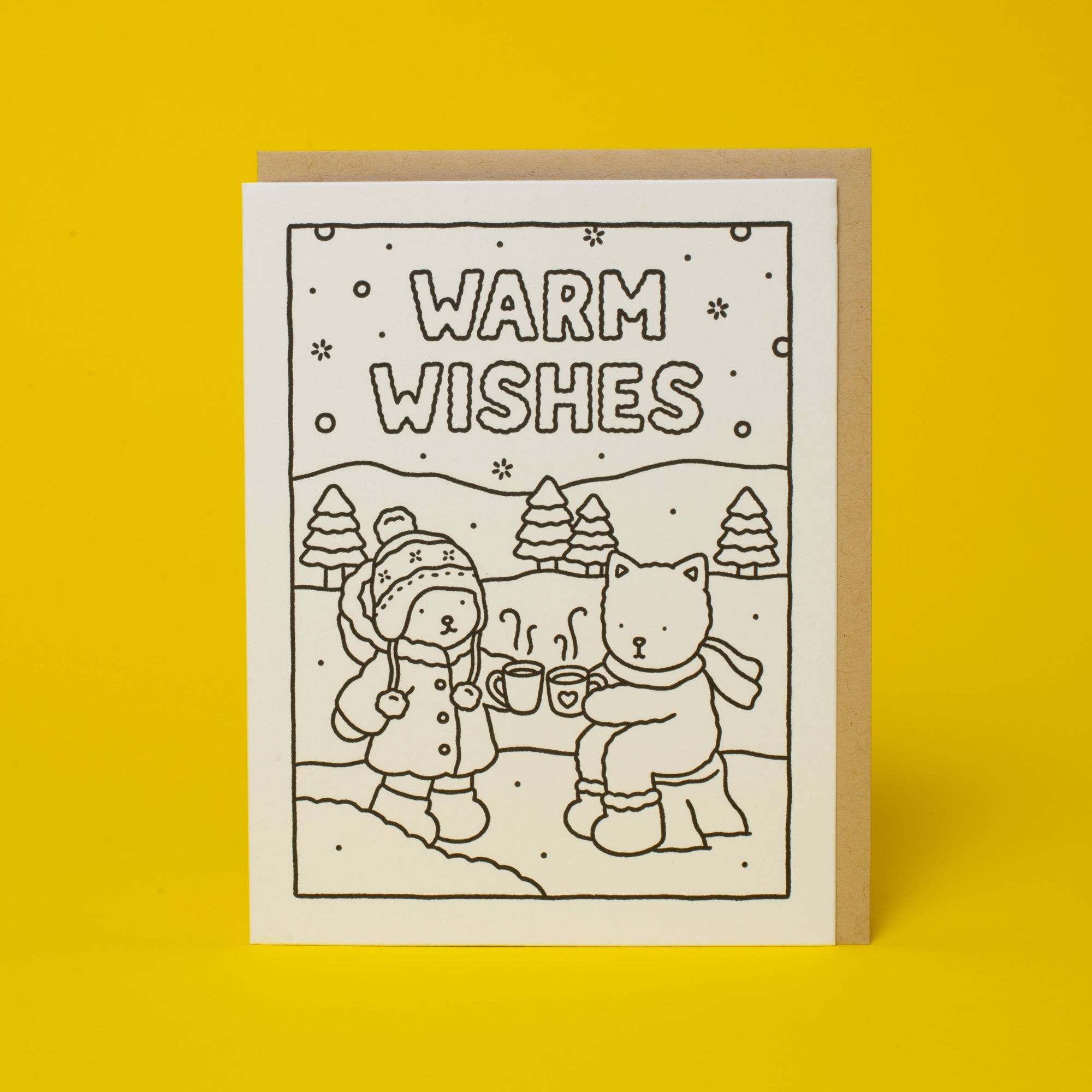 Warm Wishes Holiday Coloring Card by Bobbie Goods