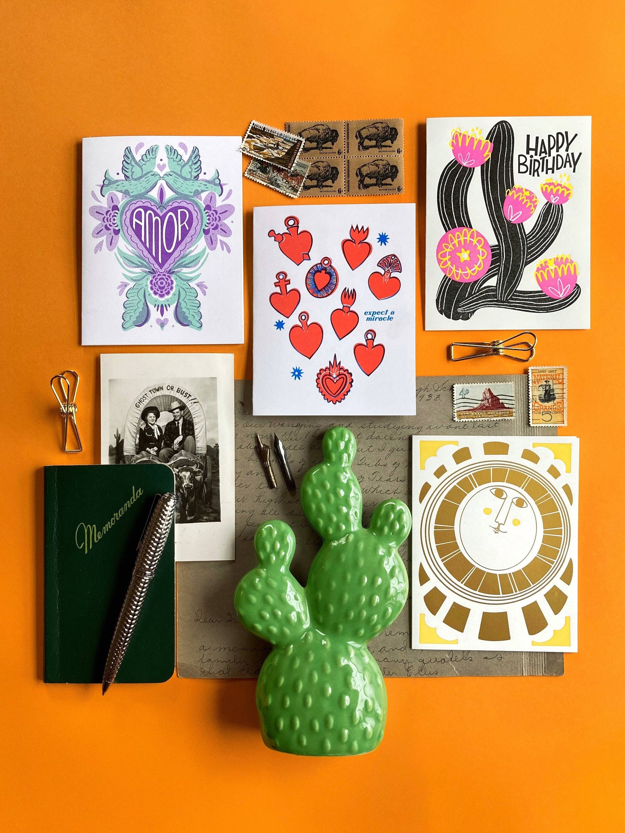 Happy Birthday Cactus - Fun Letterpress Card
