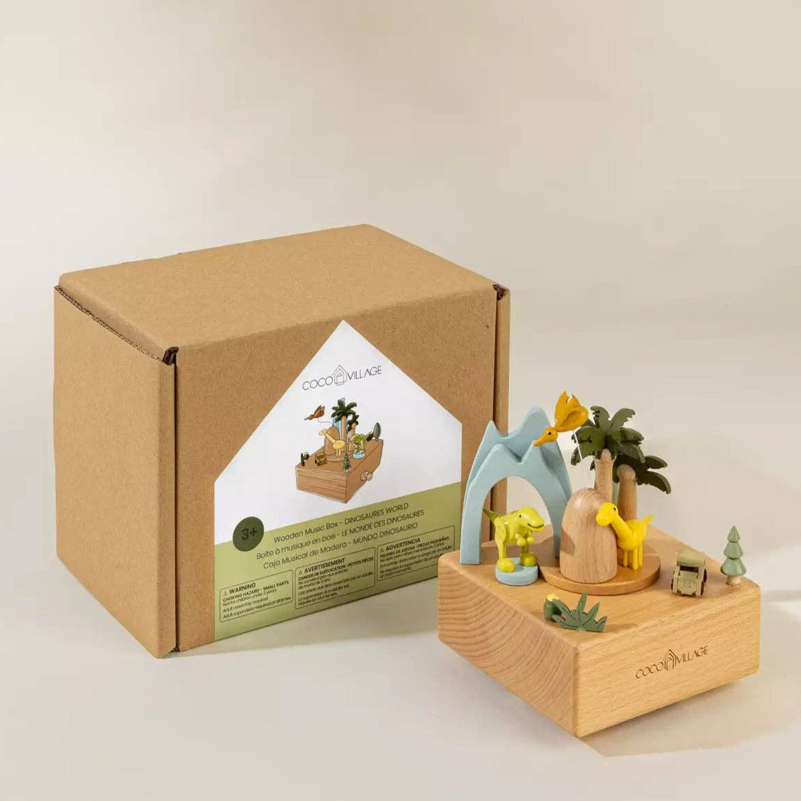 Wooden Music Box - Dinosaures World 3yrs+
