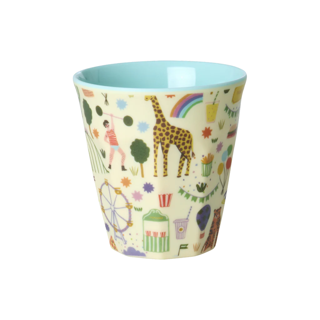 Kids Melamine Cup - Small - Fun Fair Mint Print