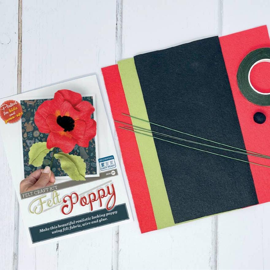 Felt Poppy Flower Craft Kit