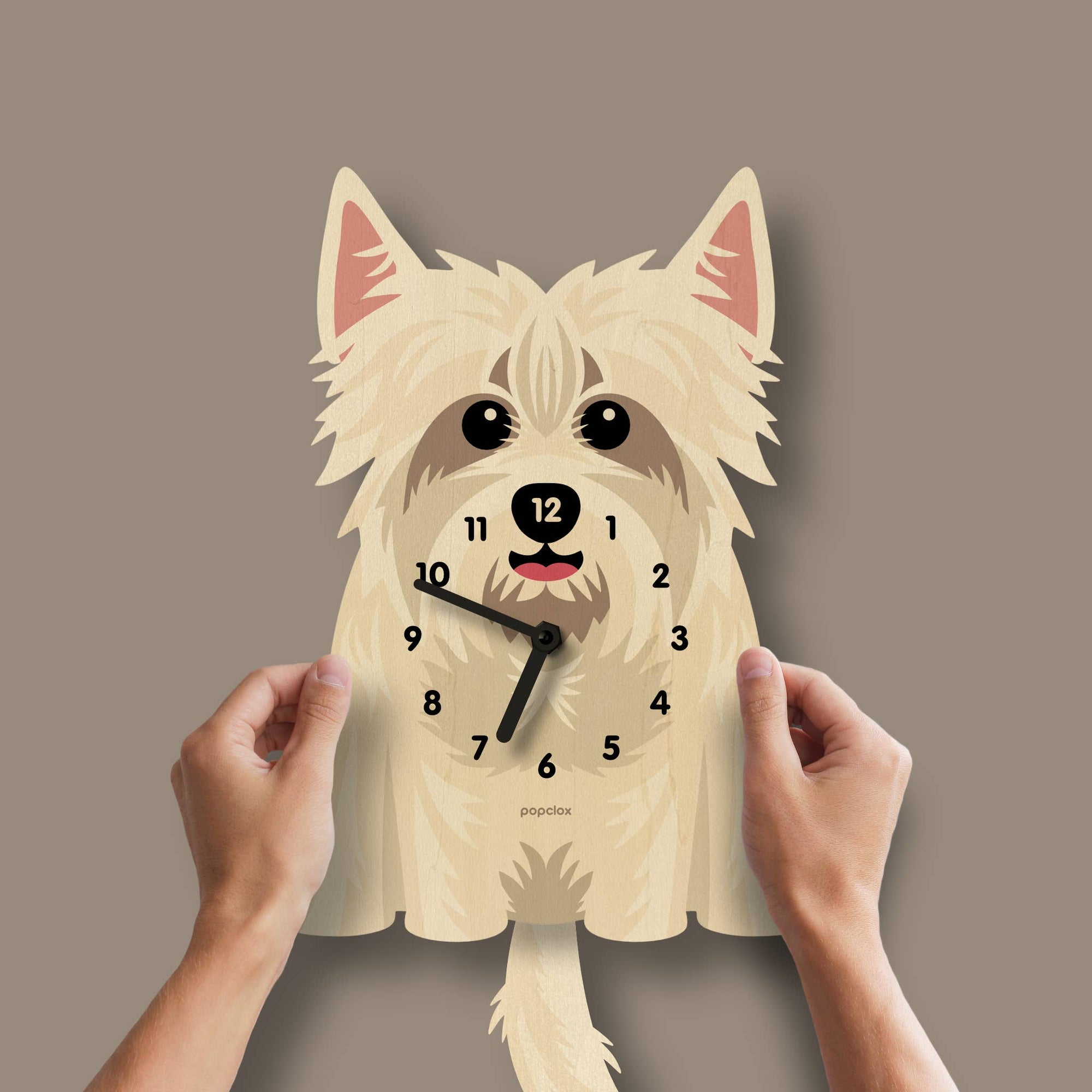 Westie Pendulum Clock - Wood