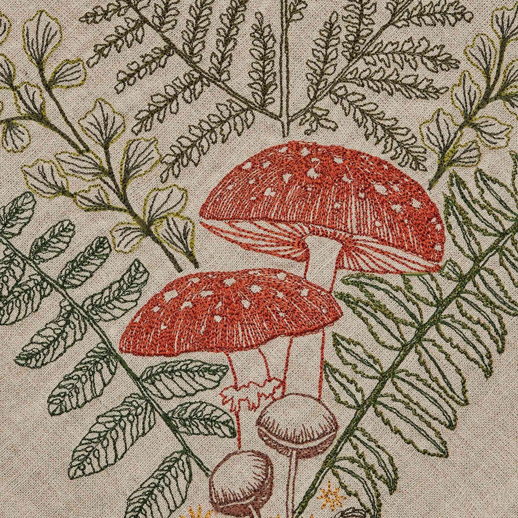 Mushrooms and Ferns Bouquet Dinner Napkin