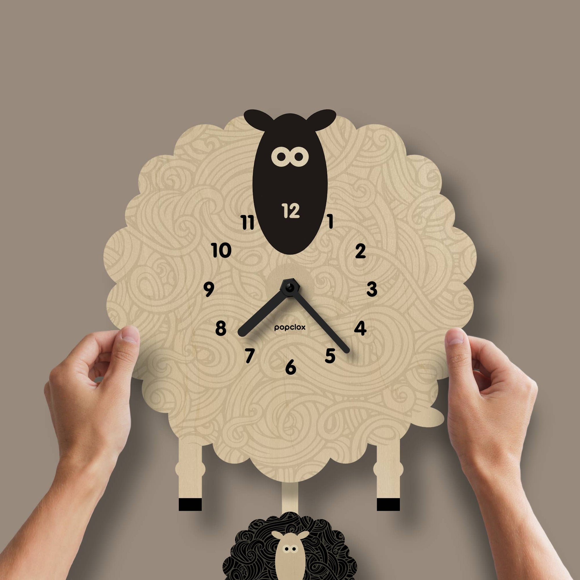 Sheep Pendulum Clock - Wood