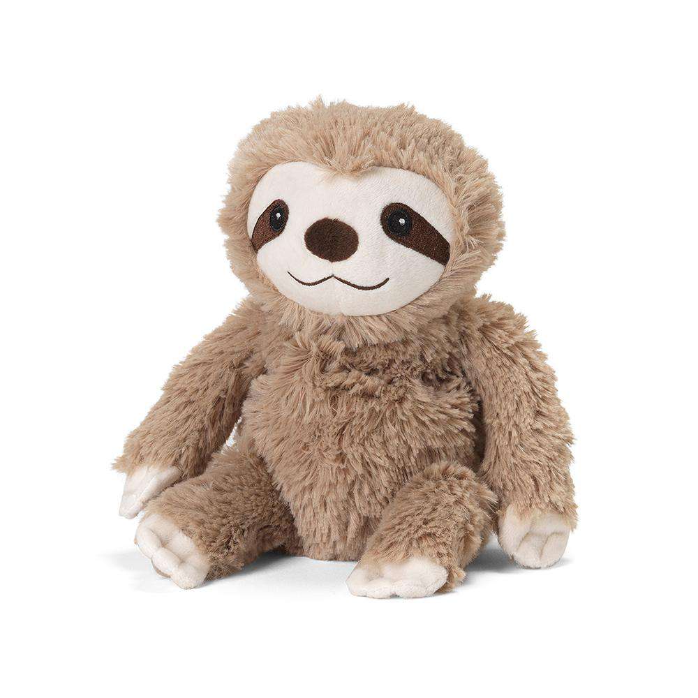 Plush toy sloth on a white background