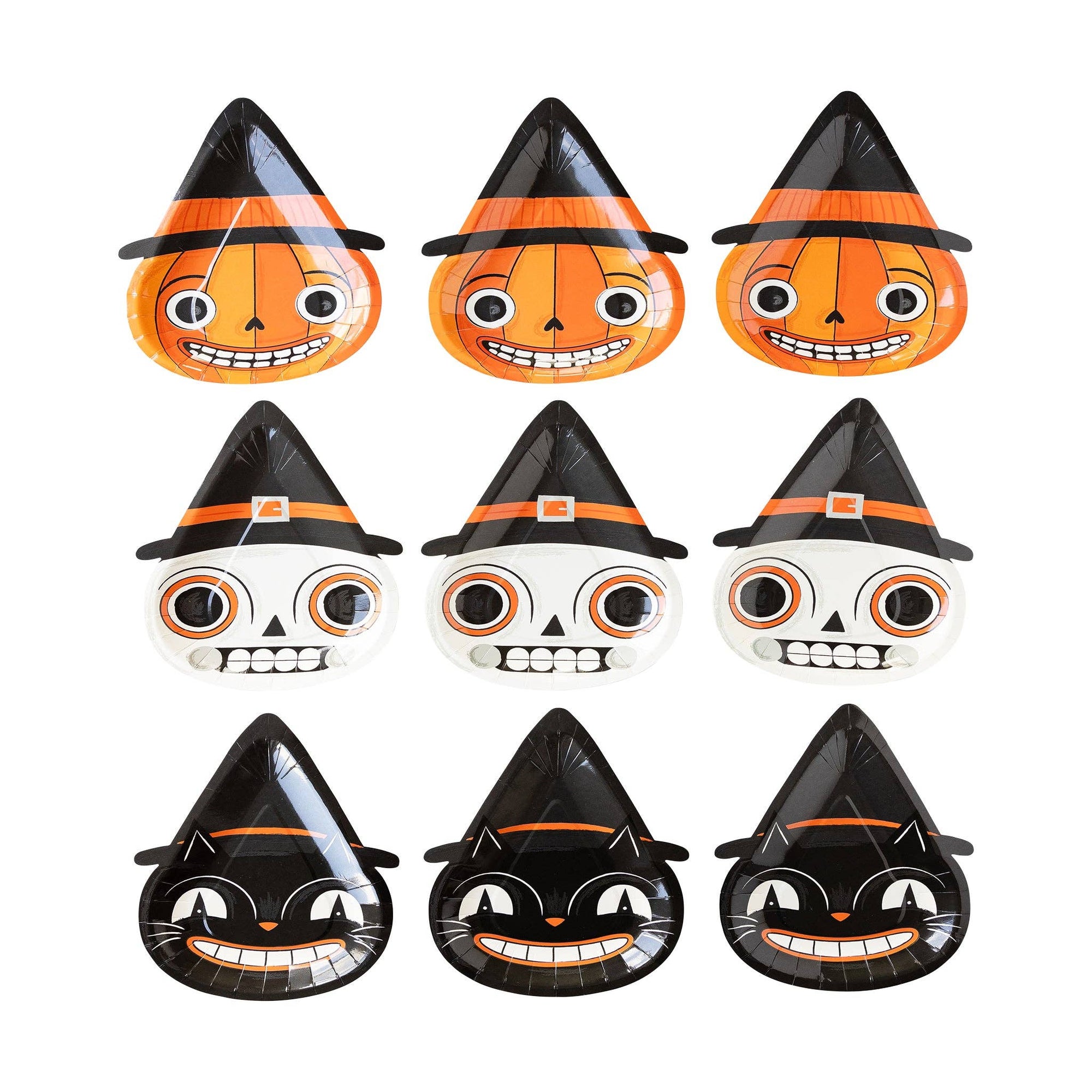 Vintage Halloween Character Paper Plate Set (9pk)