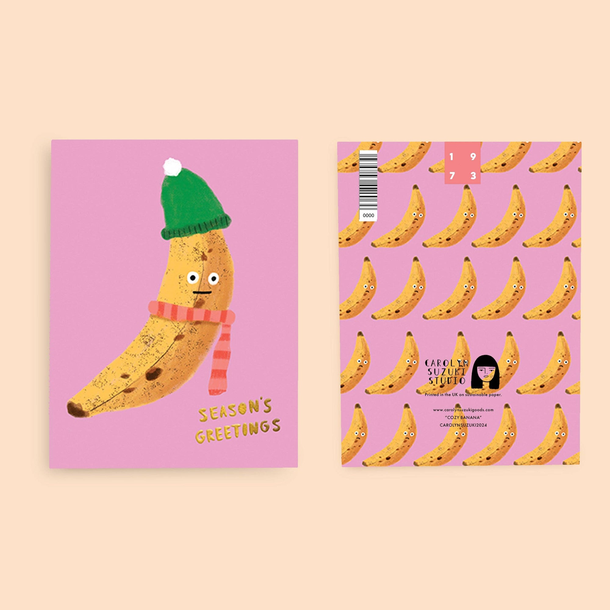 COZY BANANA - Holiday Card Box Set of 6