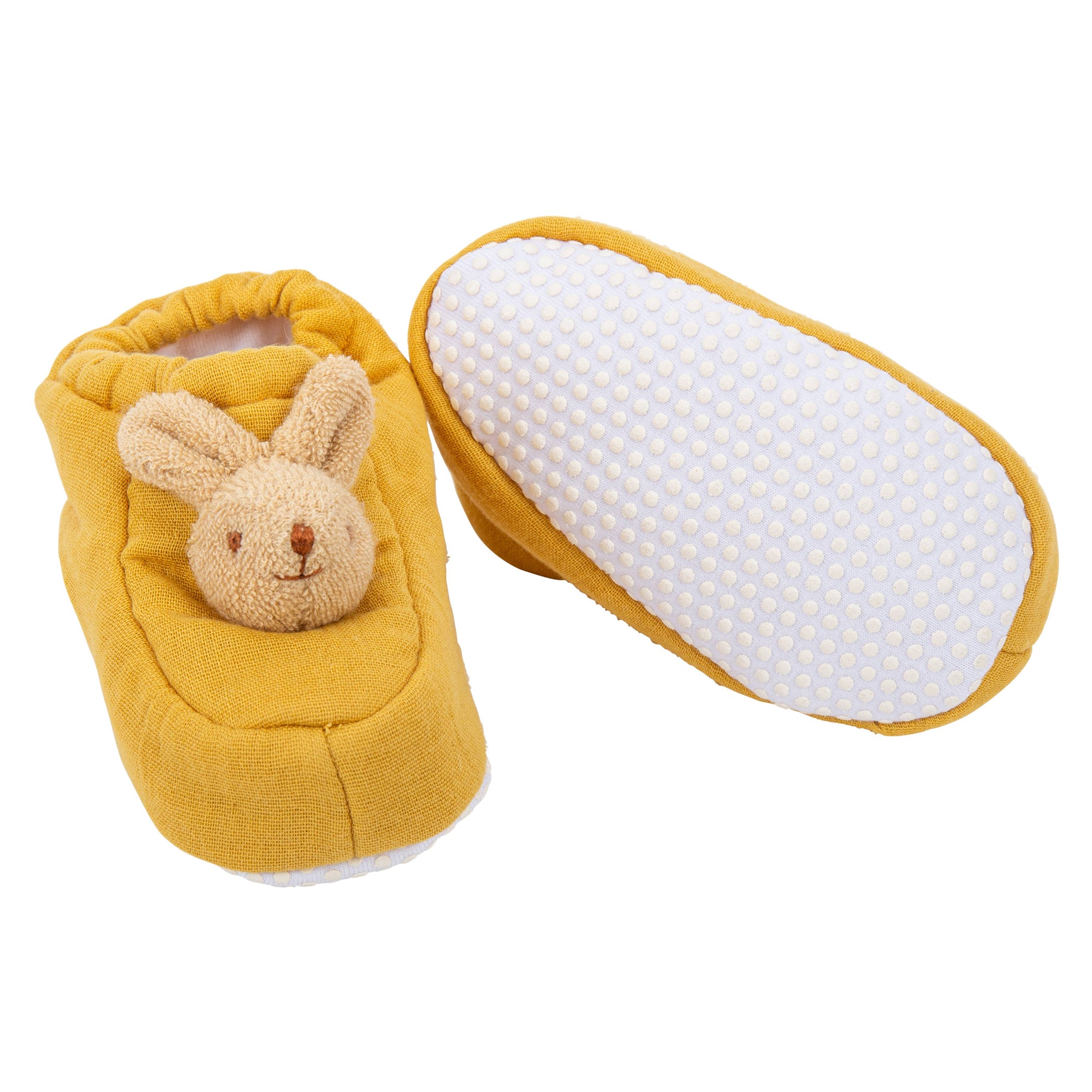 Organic Cotton Rabbit Slippers Curry