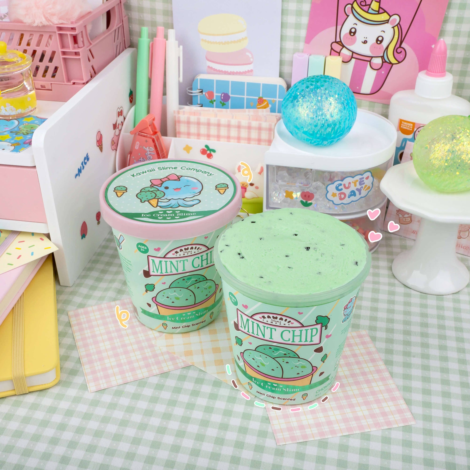 Mint Chip Scented Ice Cream Pint Slime