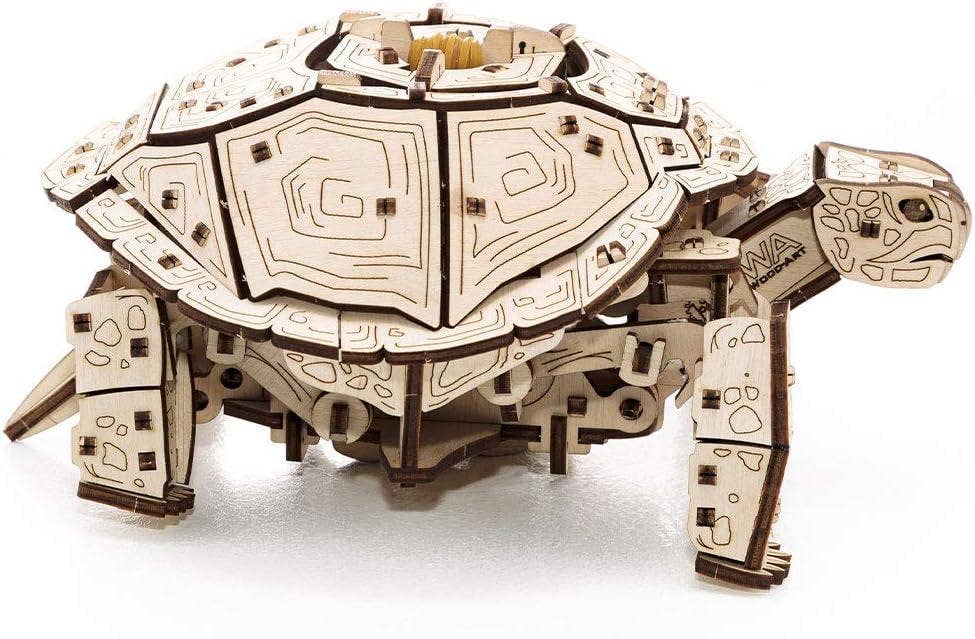 DIY Wooden Turtle -mechanical wind-up 3D-puzzle