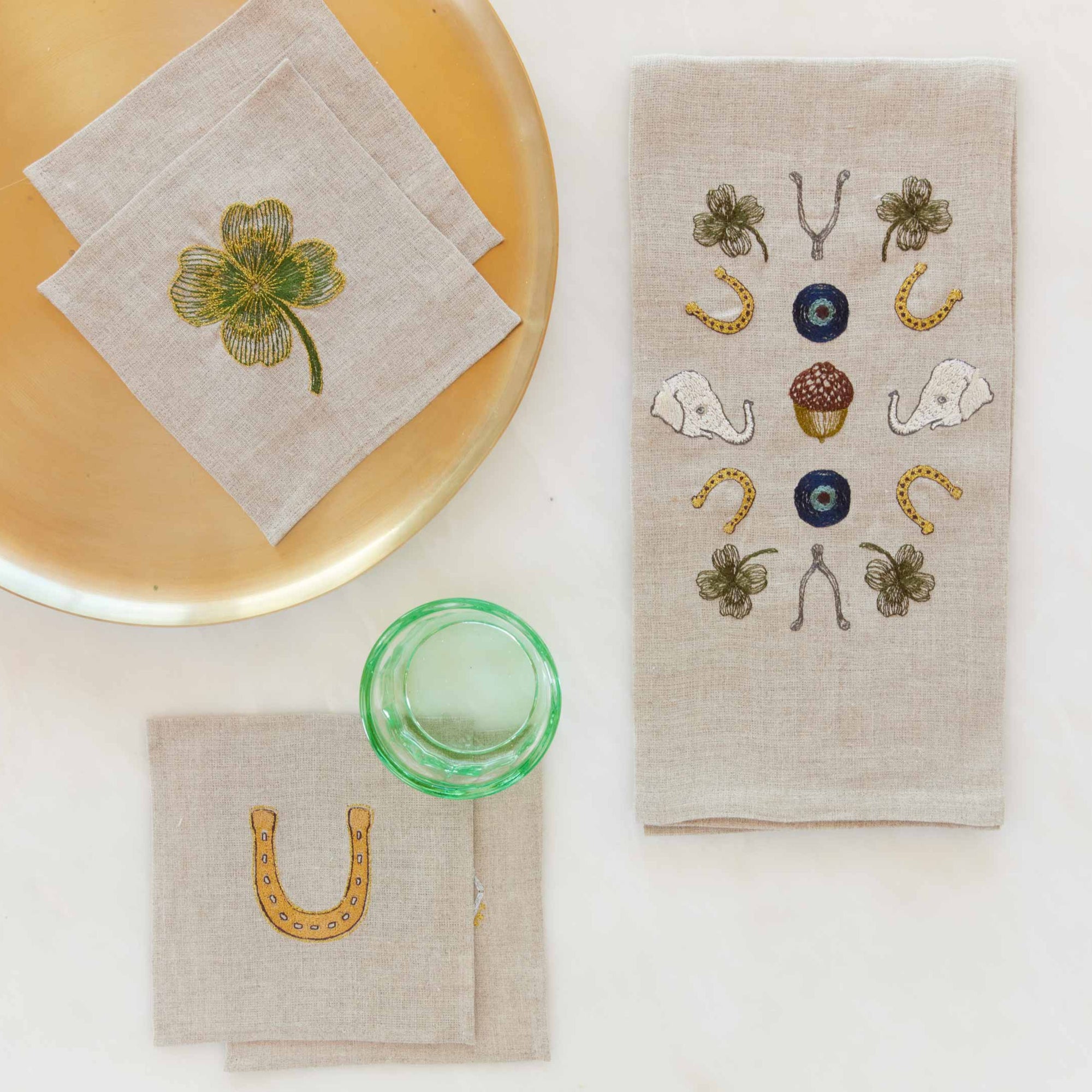 Good Luck Cocktail Napkin SetSet -set of 4