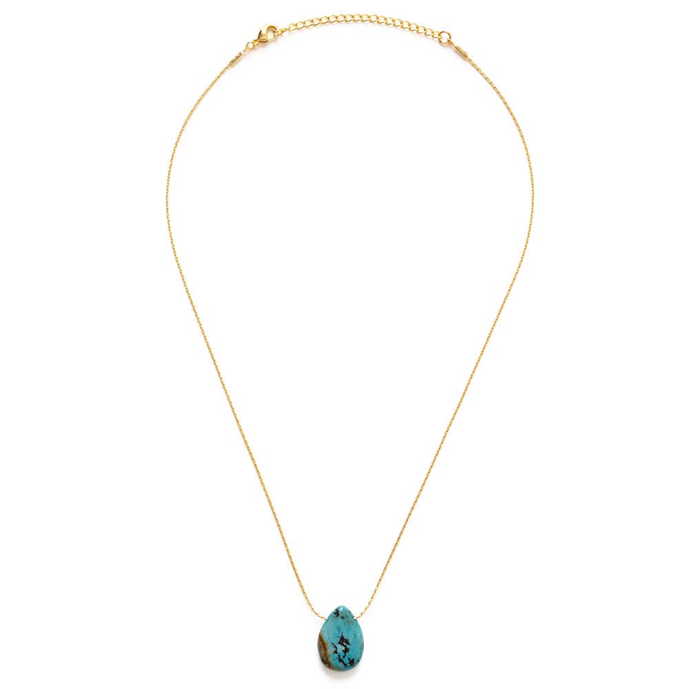 Turquoise Teardrop Pendant Necklace