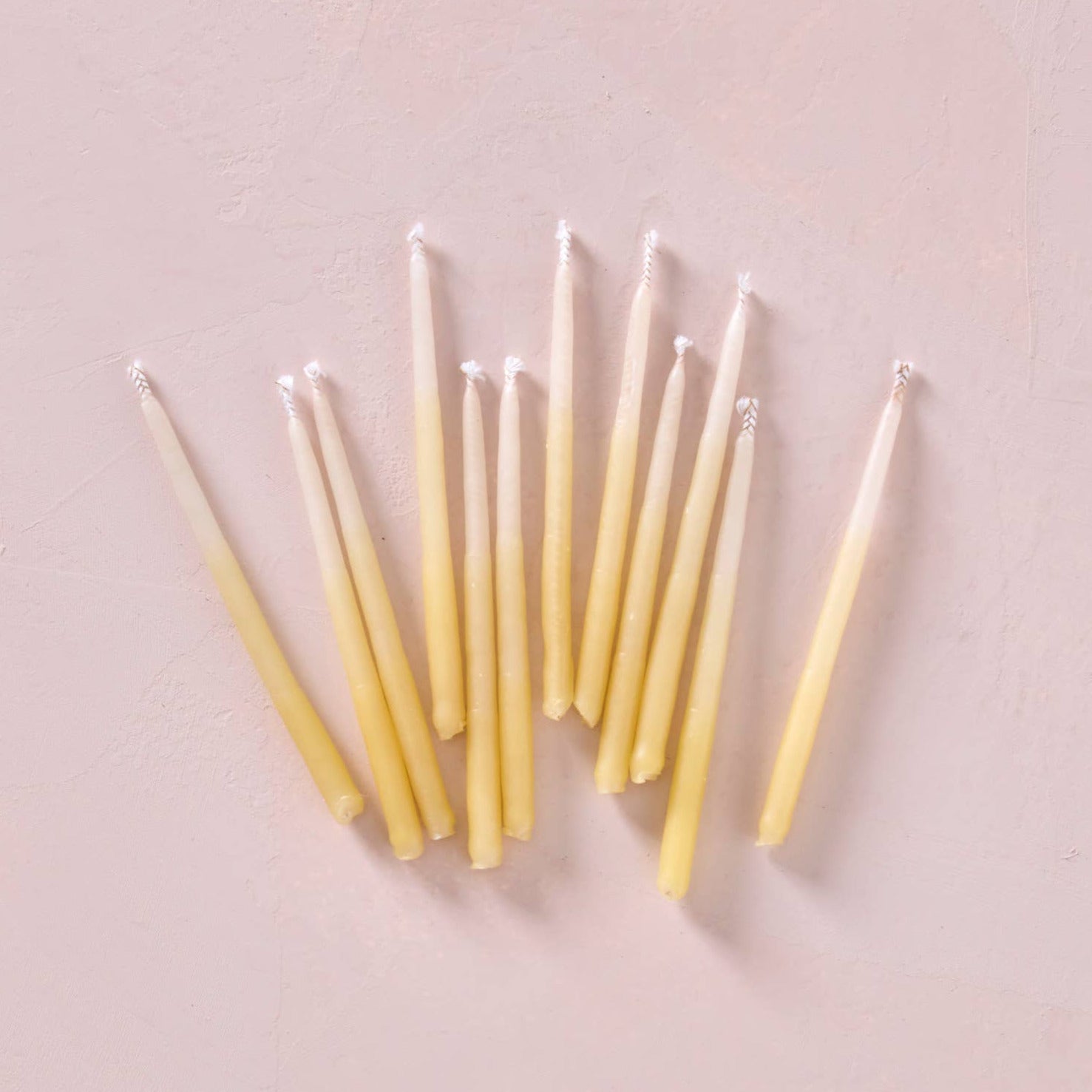 Yellow Ombre Beeswax Birthday Candles