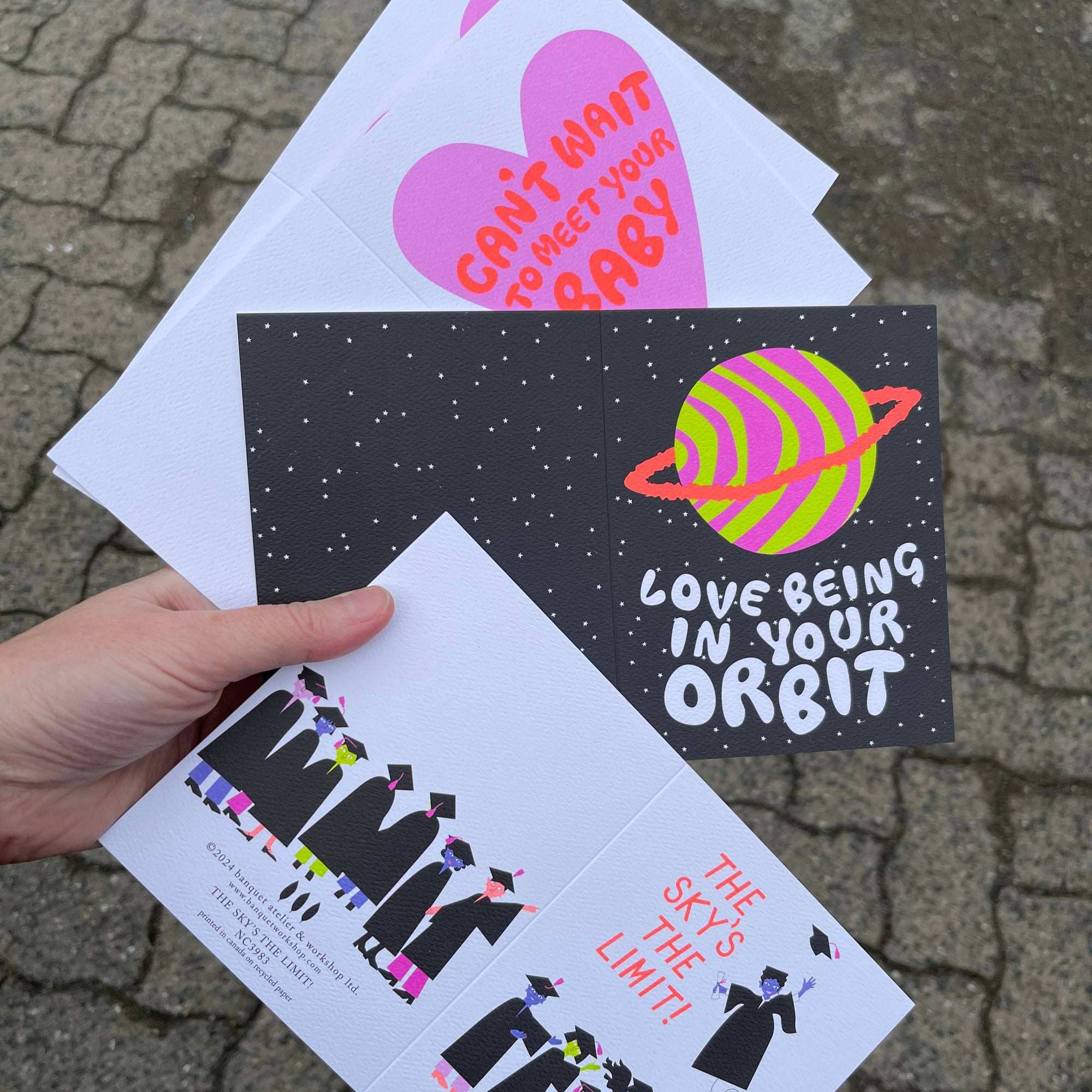 Can't Wait to Meet Your Baby Heart Note Card in Neons