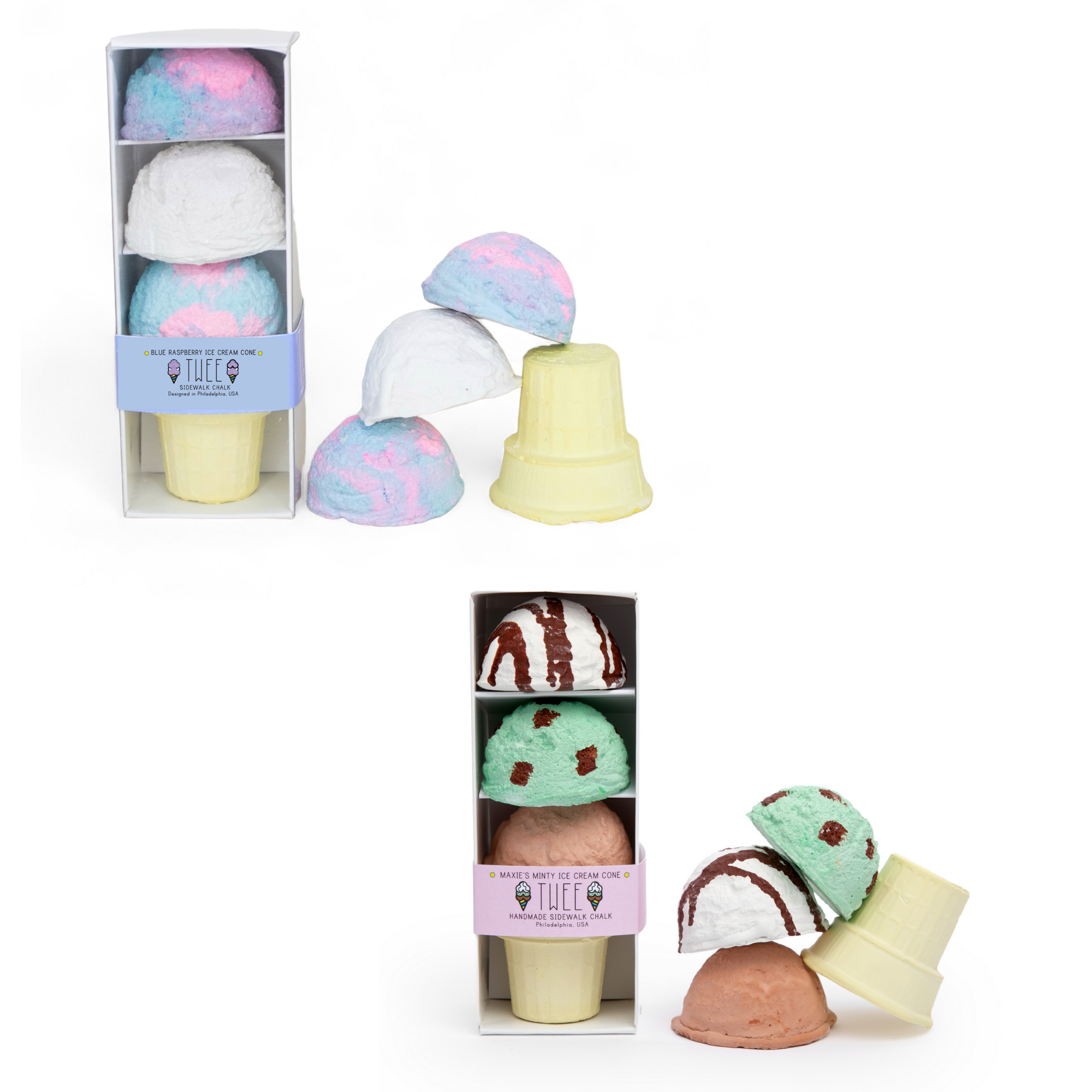 Summer Ice Cream Cones Handmade Sidewalk Chalk