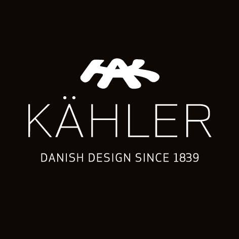 Kähler Danish design logo with text on a black background