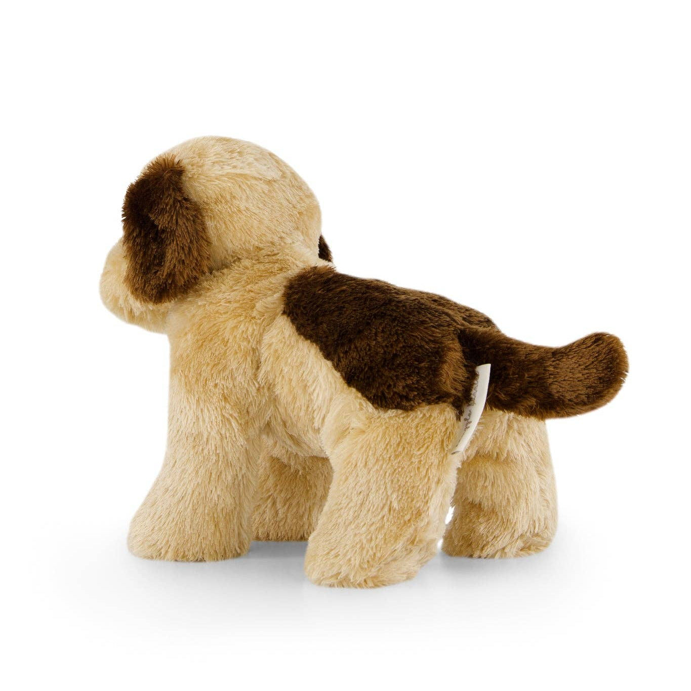 Plush toy dog on a white background