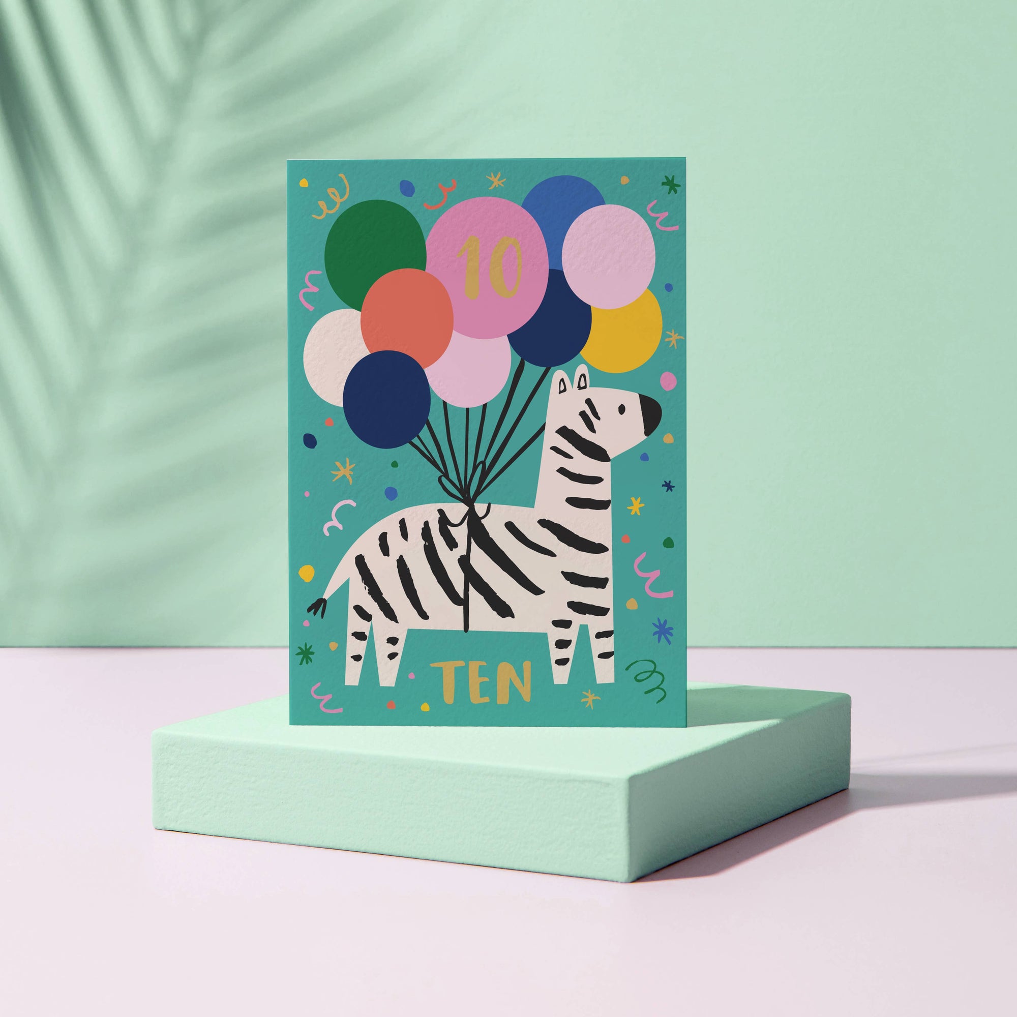 Age 10 - Zebra Birthday Card - Ten